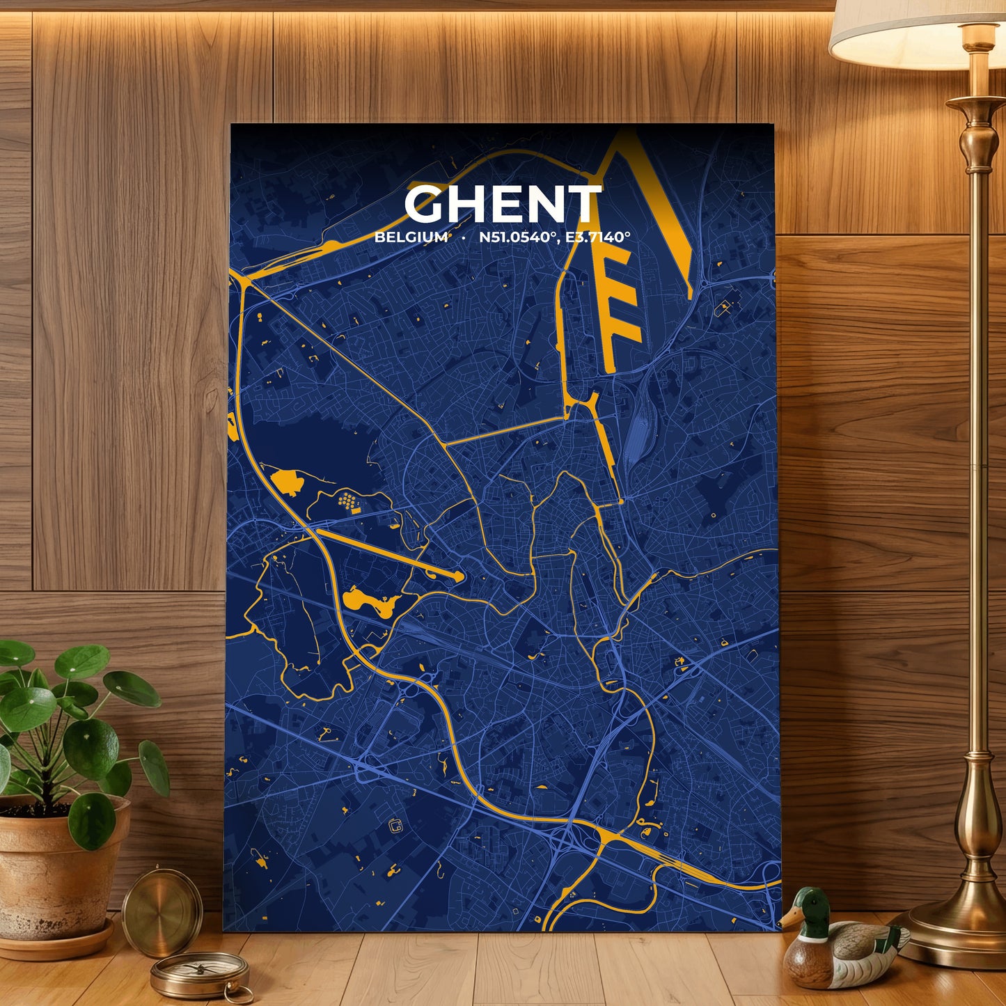 Ghent Ink Map Poster