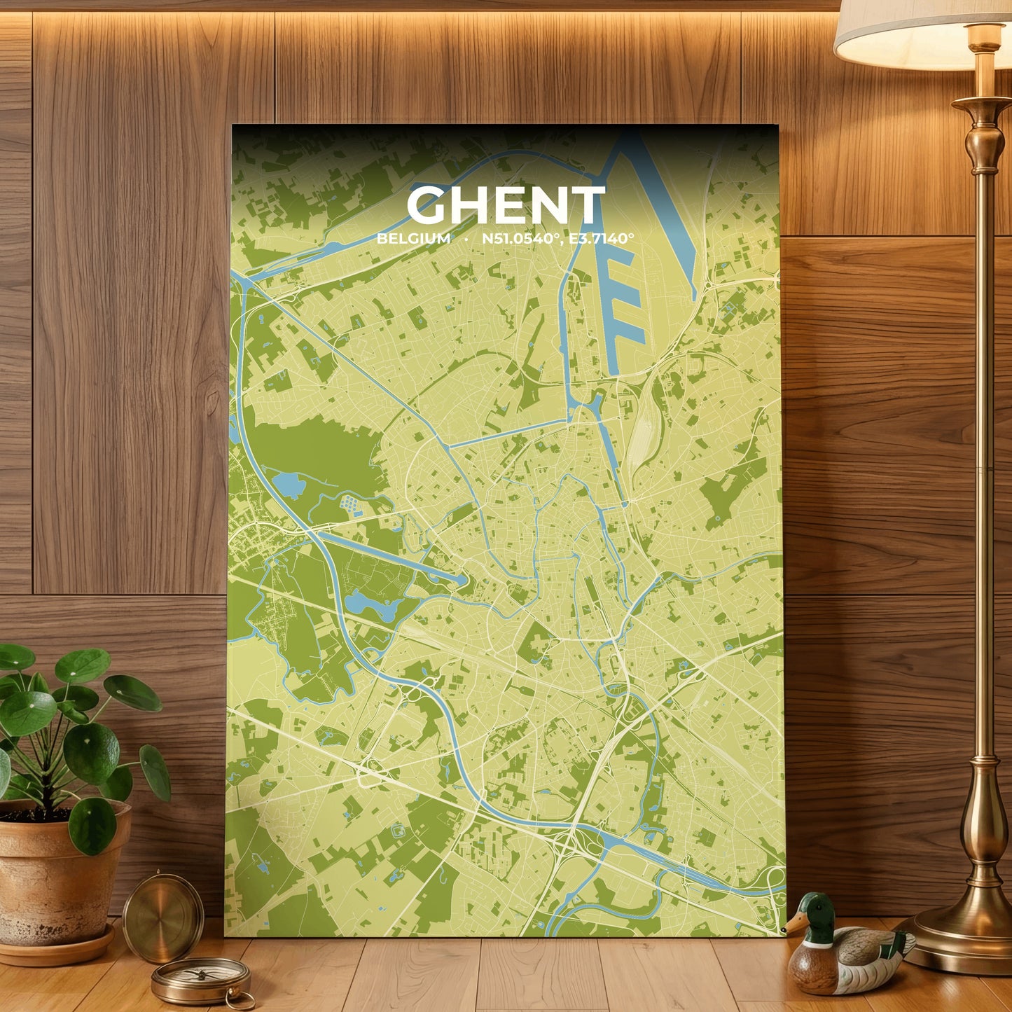 Ghent Fern Map Poster