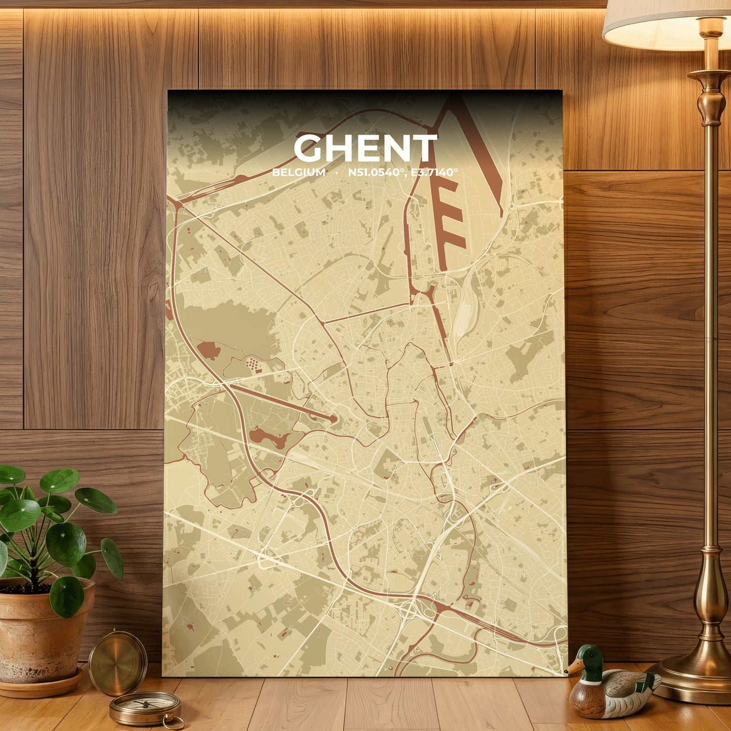 Ghent Ember Map Poster