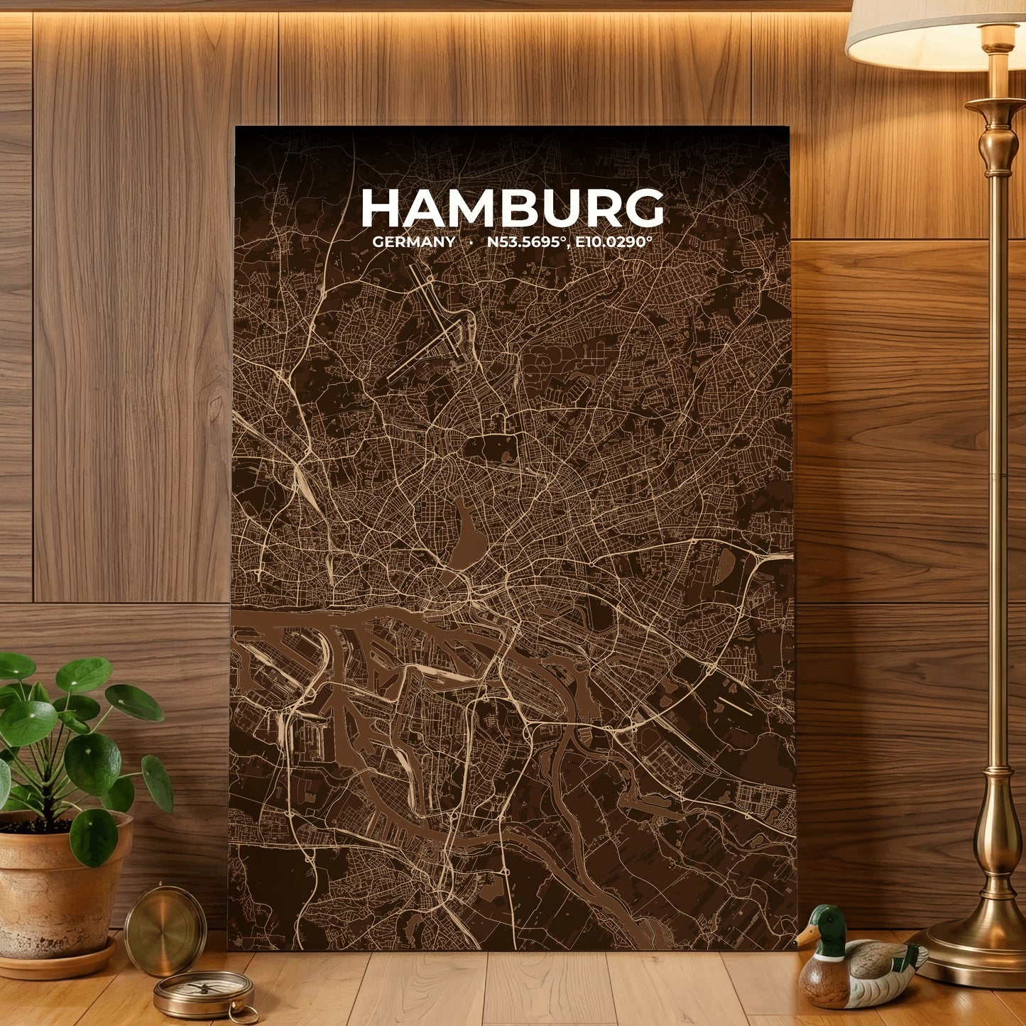 Hamburg Plum Map Poster