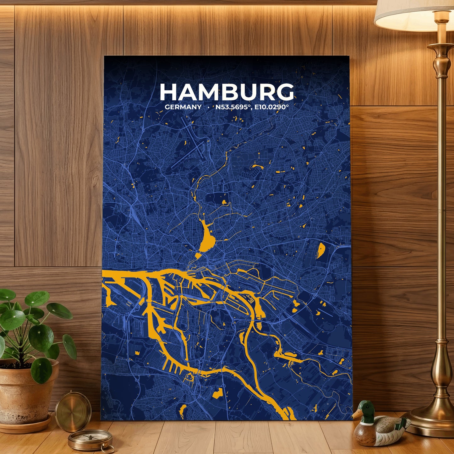 Hamburg Ink Map Poster