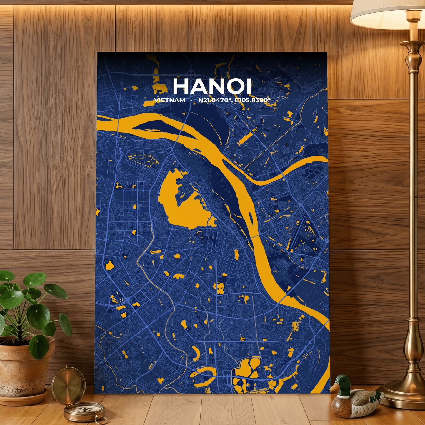 Hanoi Ink Map Poster