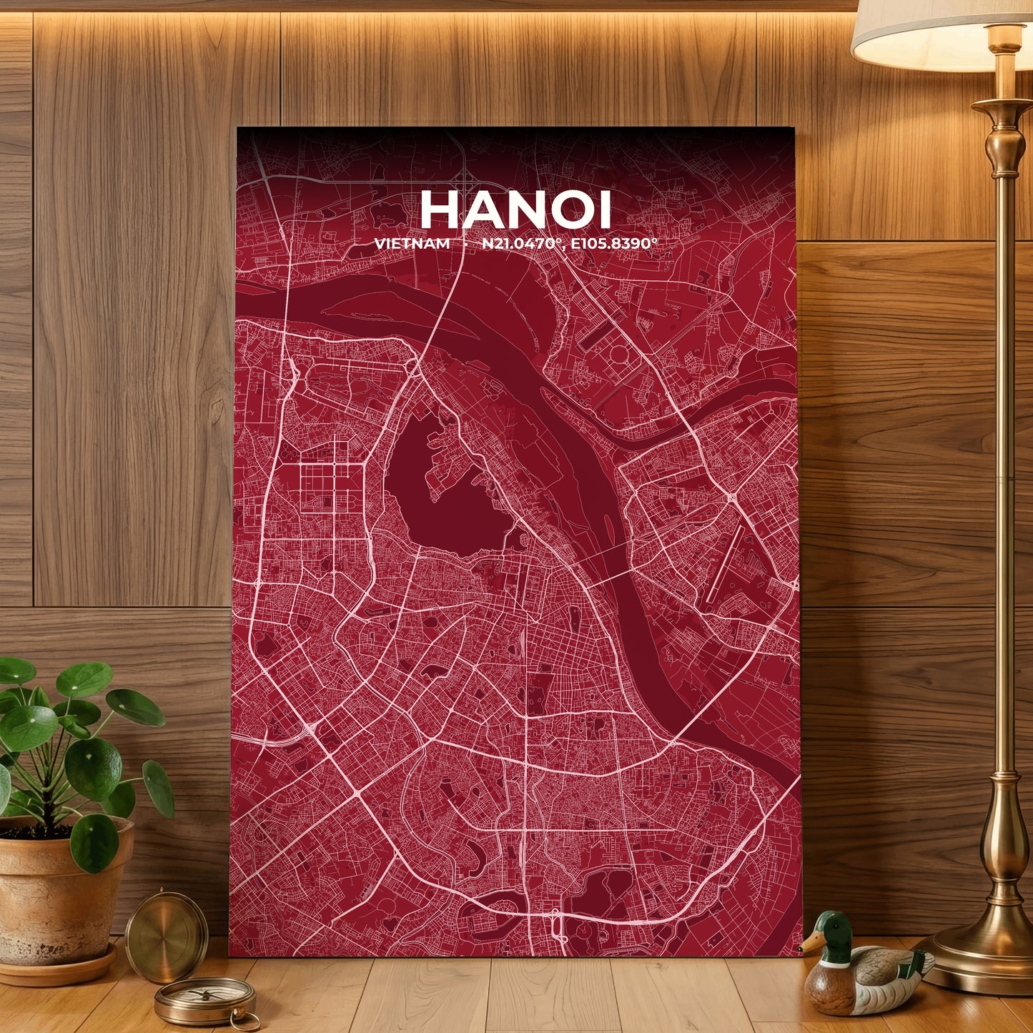 Hanoi Garnet Map Poster