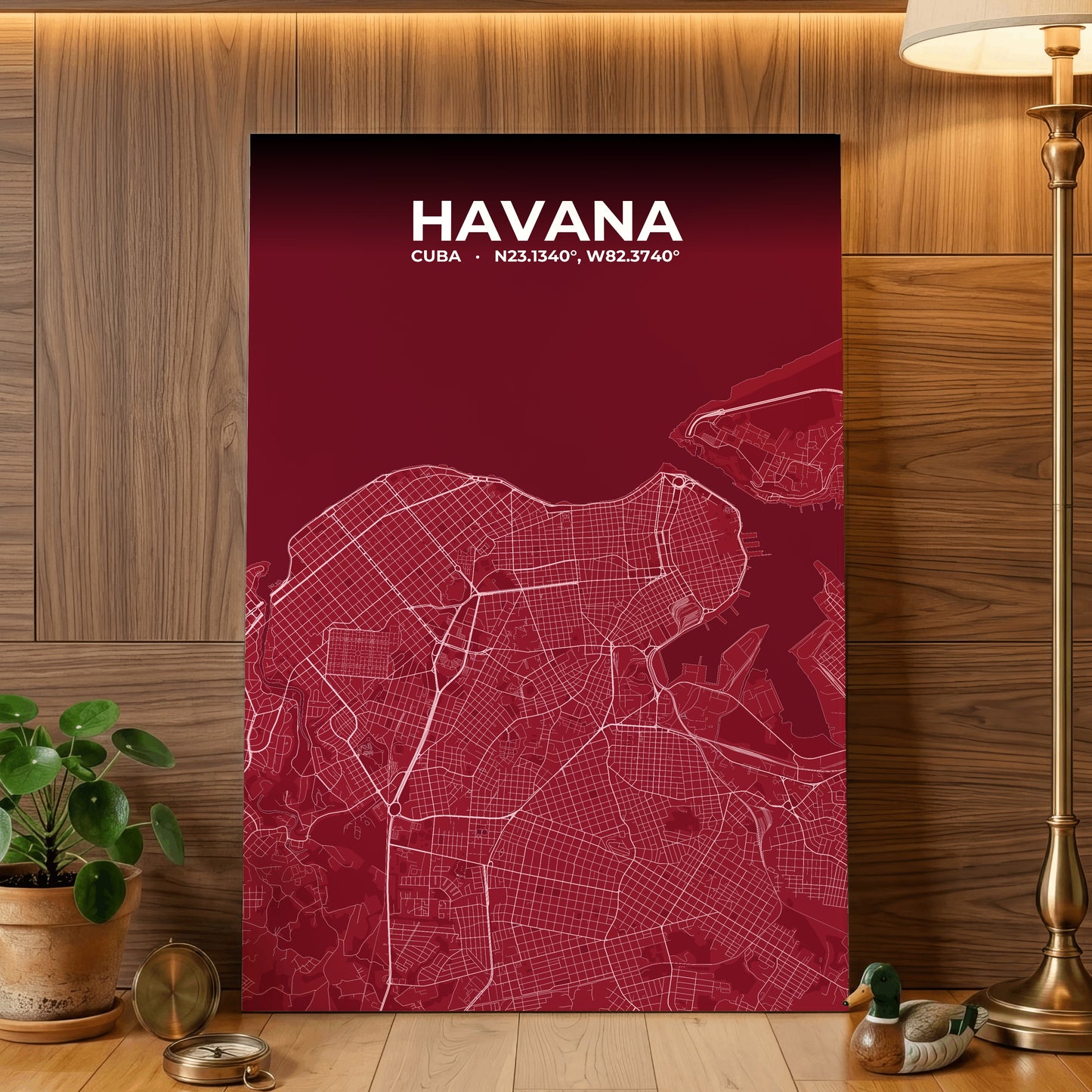 Havana Garnet Map Poster