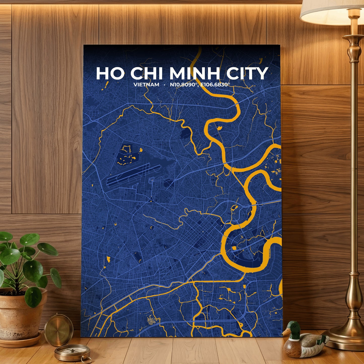 Ho Chi Minh City Ink Map Poster