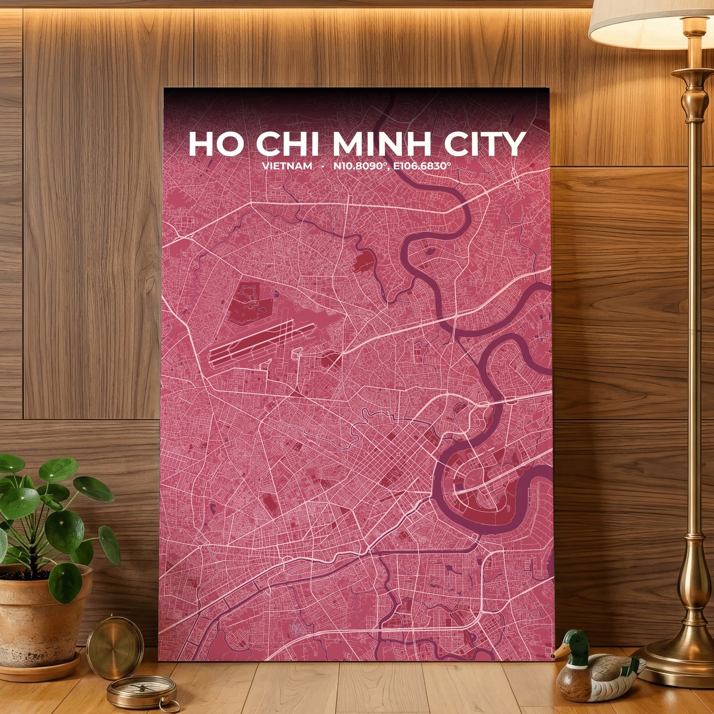 Ho Chi Minh City Scarlet Map Poster