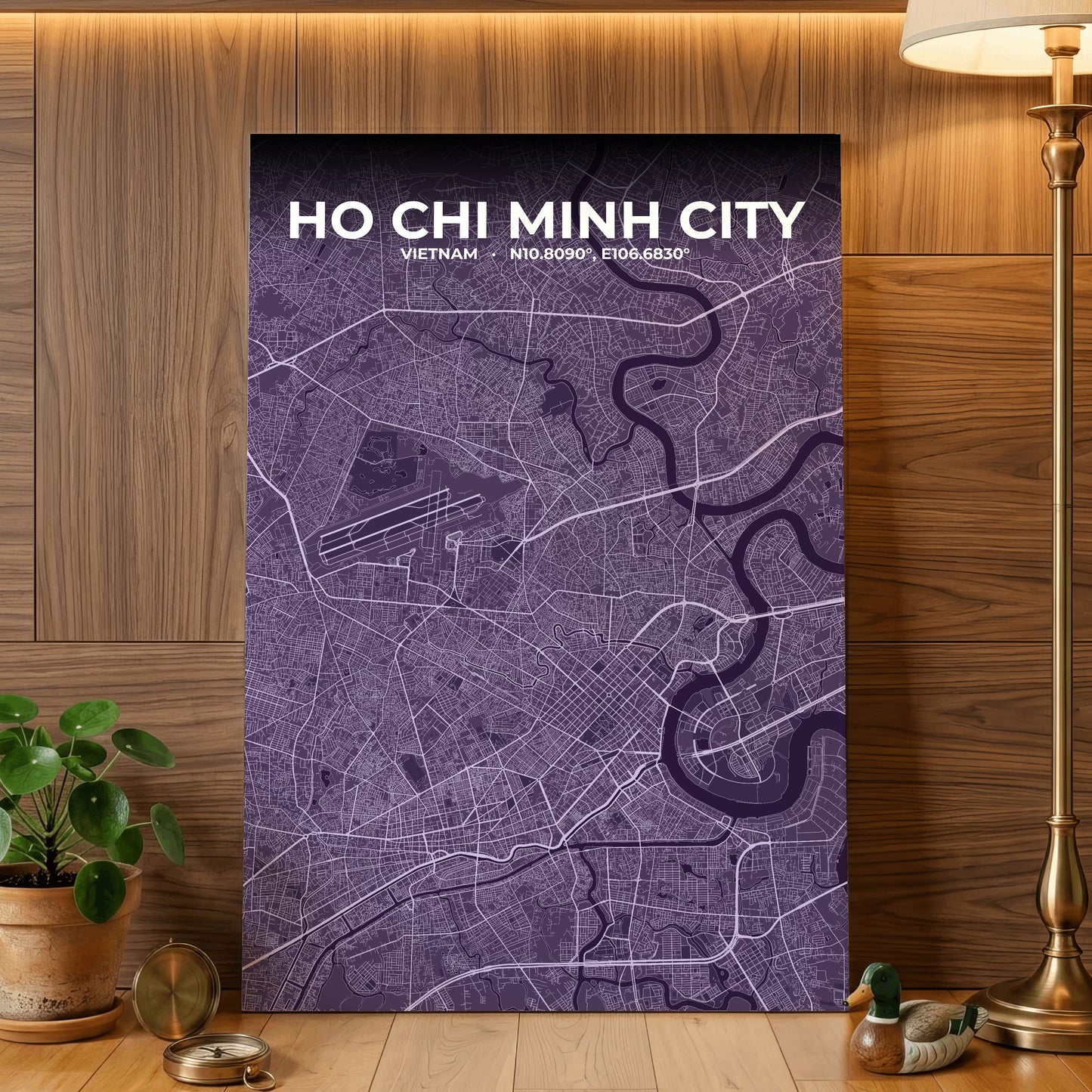 Ho Chi Minh City Dusk Map Poster