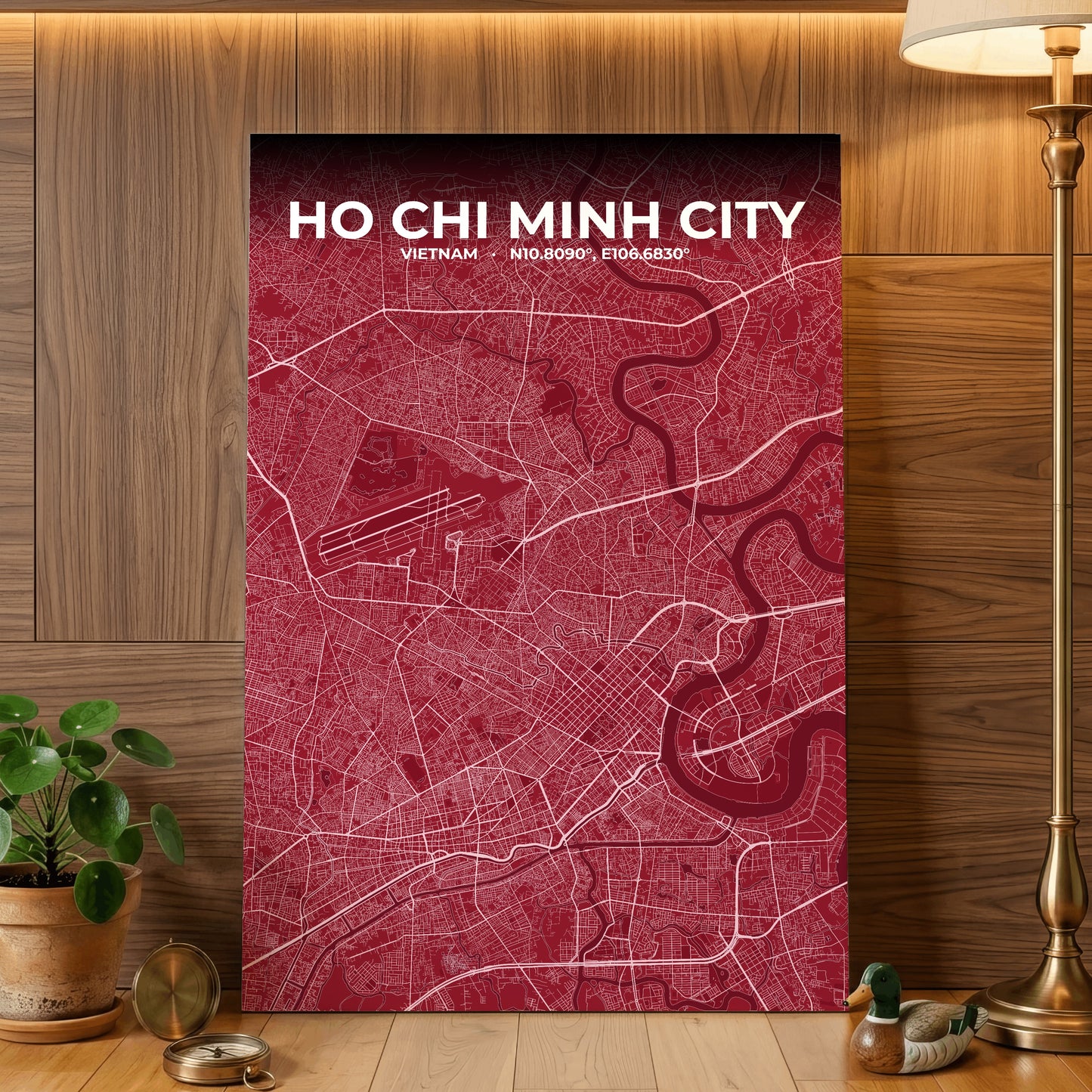 Ho Chi Minh City Garnet Map Poster