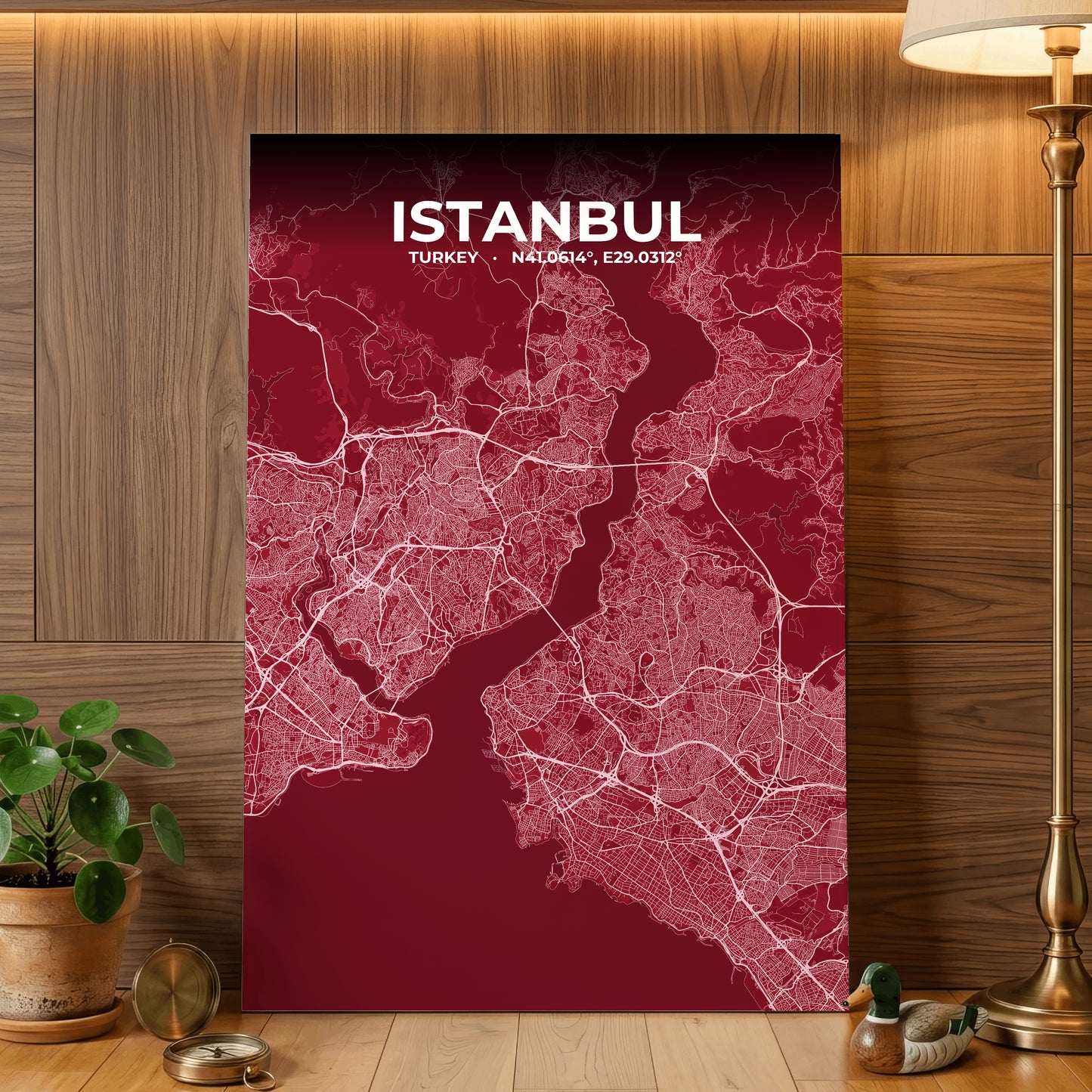 Istanbul Garnet Map Poster