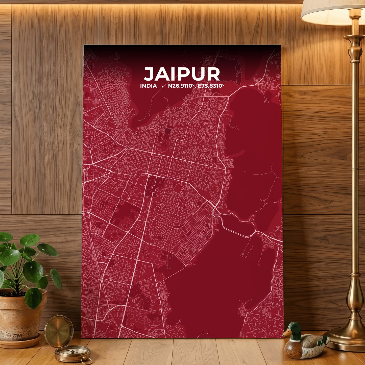 Jaipur Garnet Map Poster