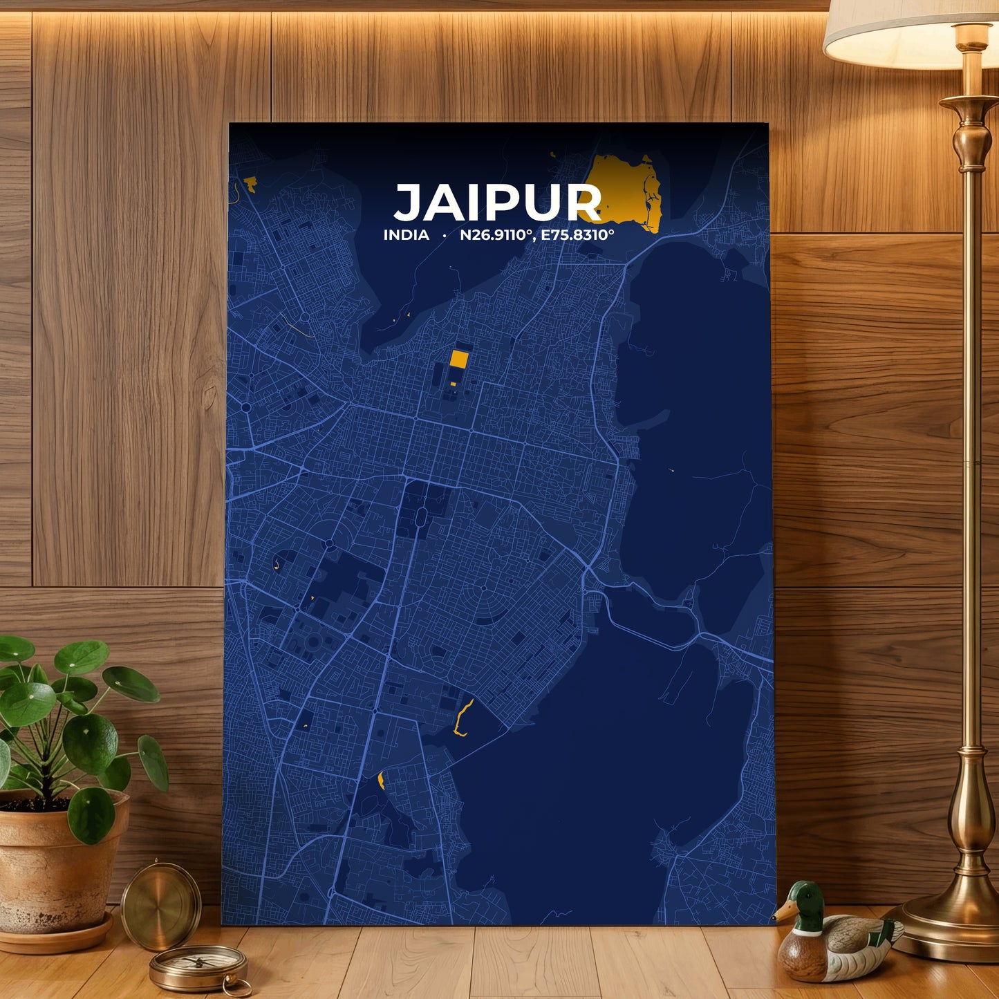 Jaipur Ink Map Poster