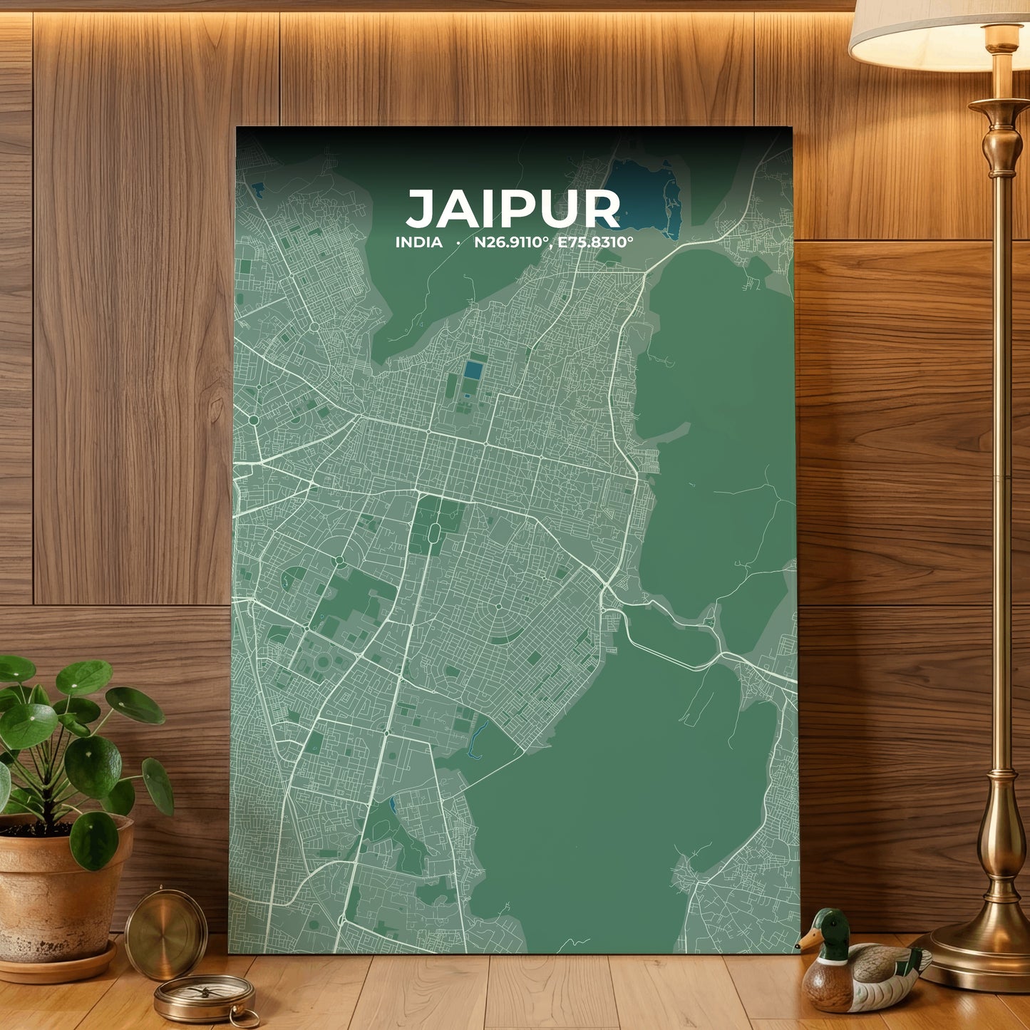 Jaipur Mist Map Poster