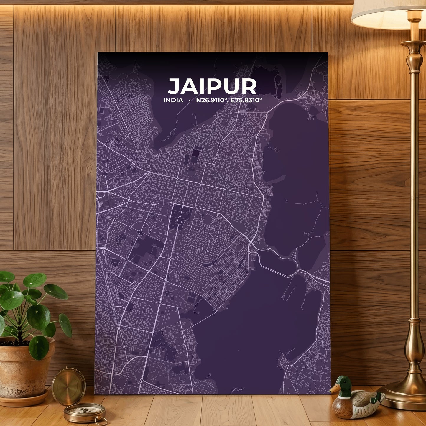 Jaipur Dusk Map Poster