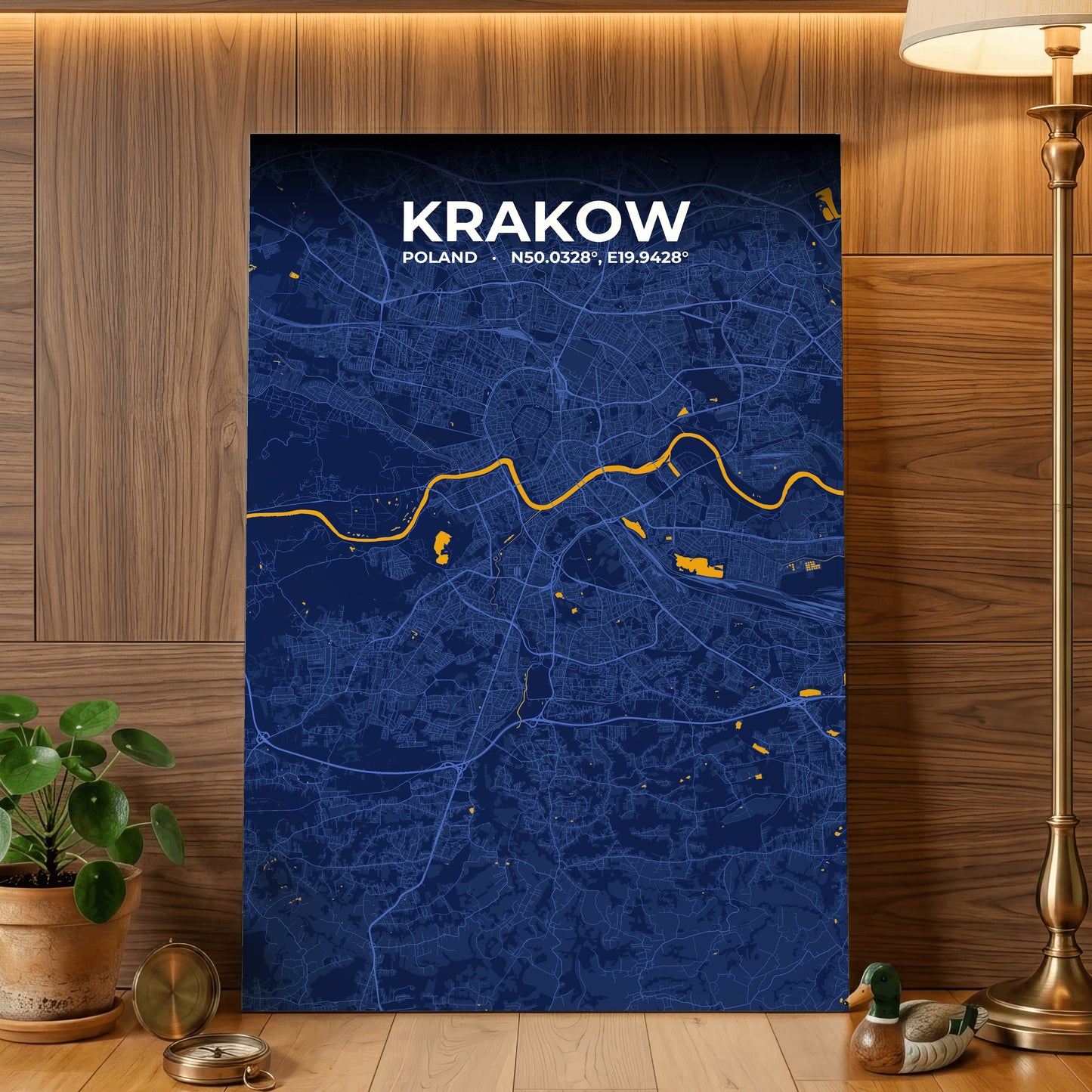 Krakow Ink Map Poster