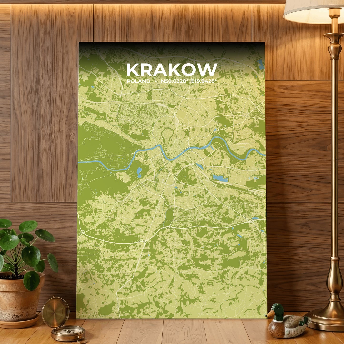 Krakow Fern Map Poster