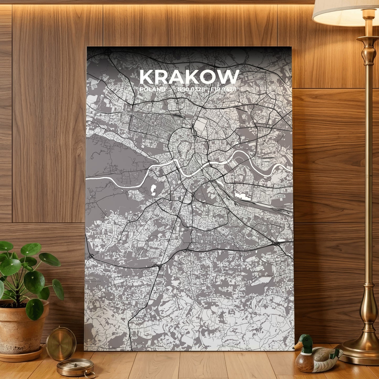 Krakow Ash Map Poster