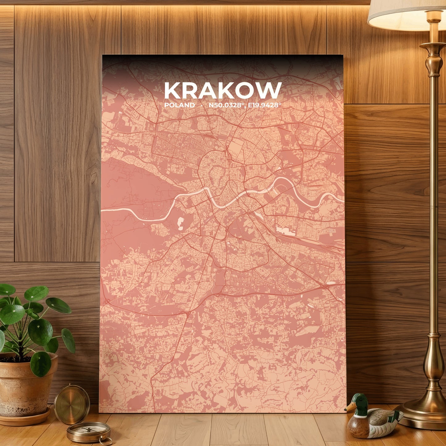 Krakow Blush Map Poster