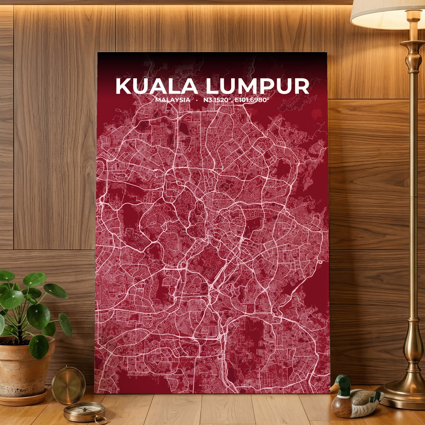 Kuala Lumpur Garnet Map Poster