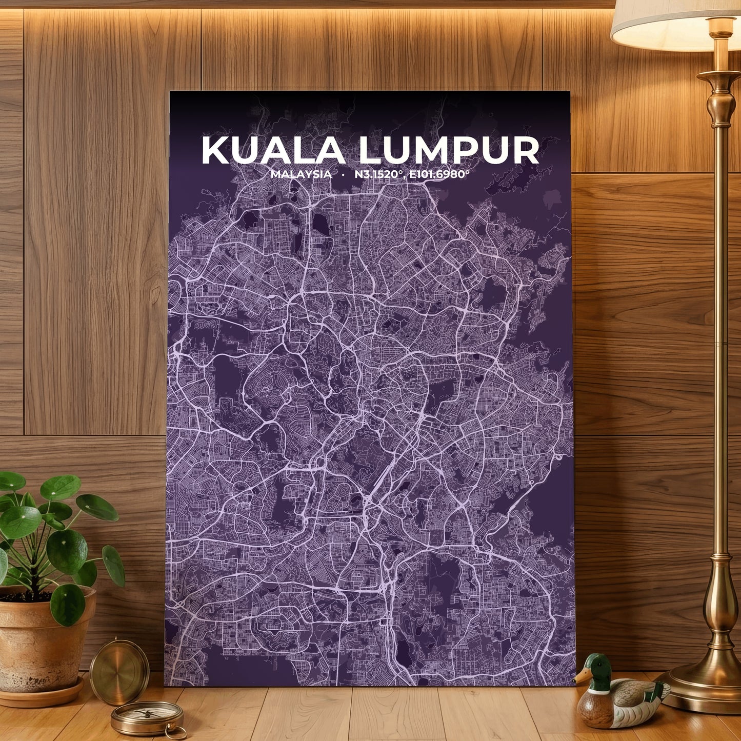 Kuala Lumpur Dusk Map Poster
