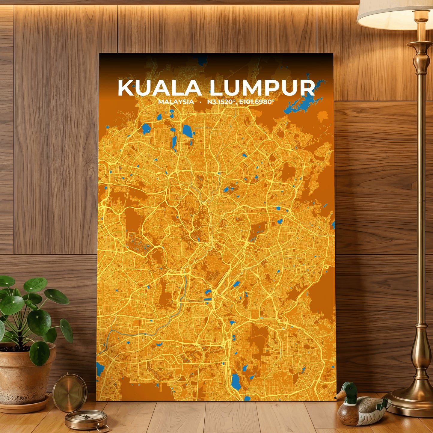 Kuala Lumpur Scorch Map Poster