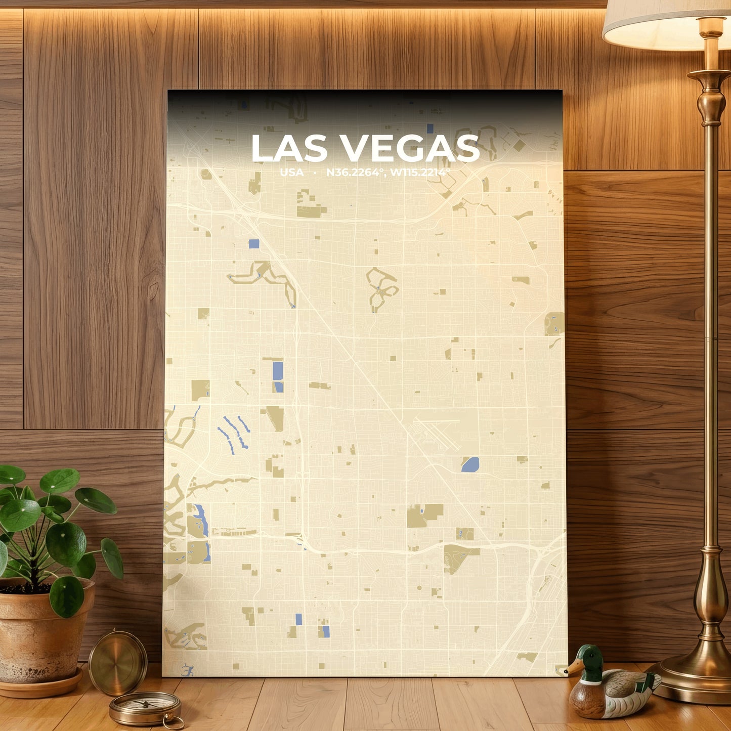 Las Vegas Barn Map Poster