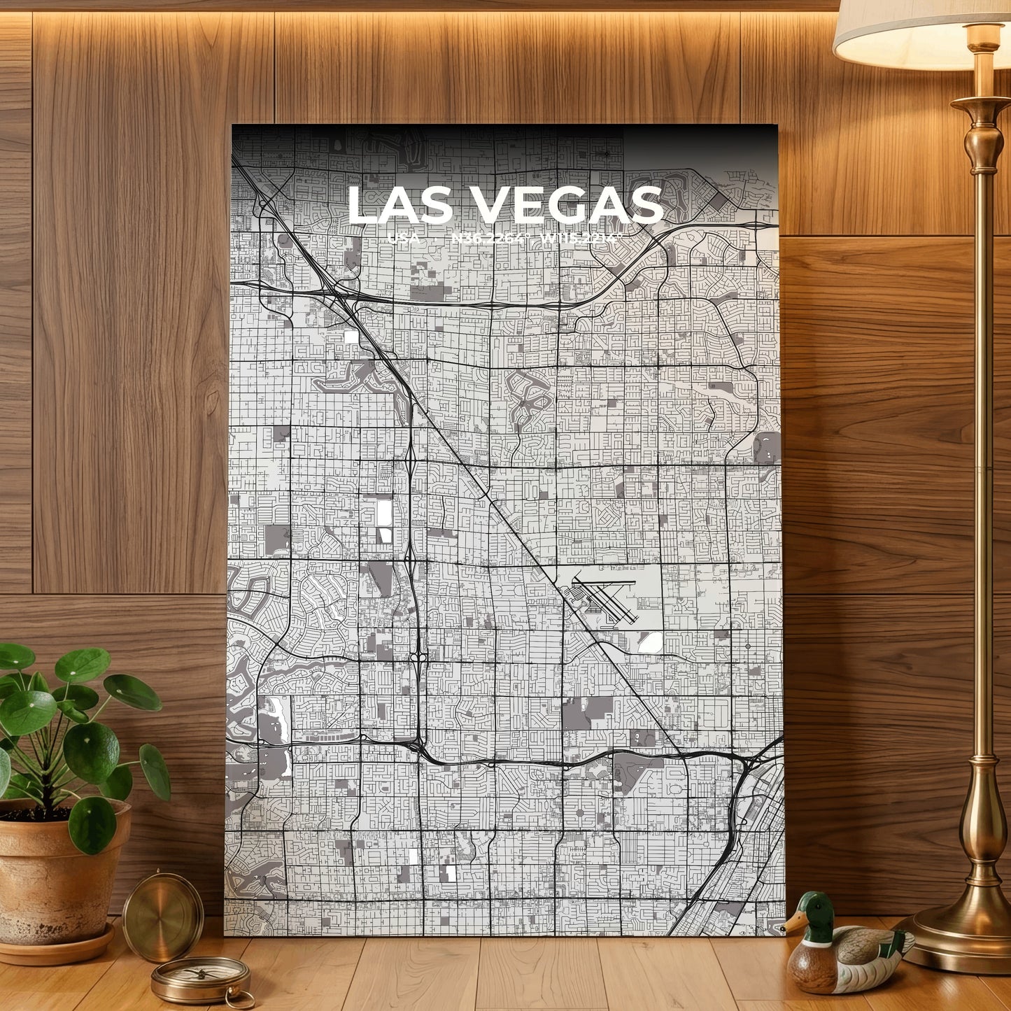 Las Vegas Ash Map Poster