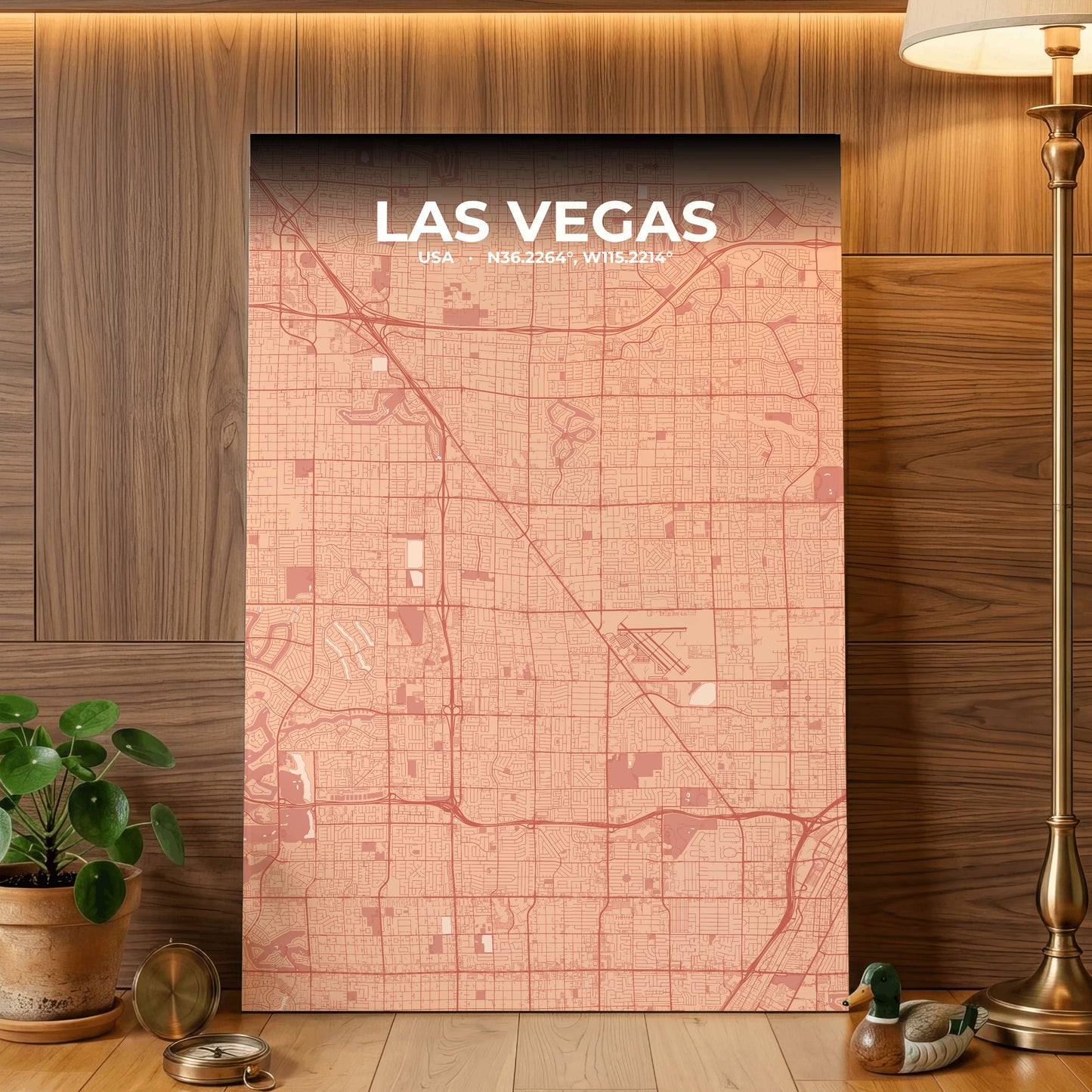 Las Vegas Blush Map Poster