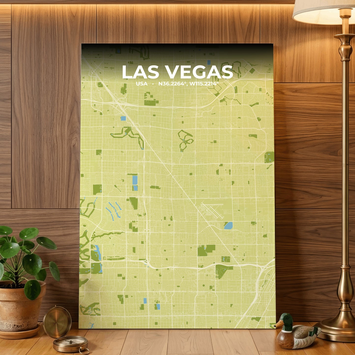 Las Vegas Fern Map Poster