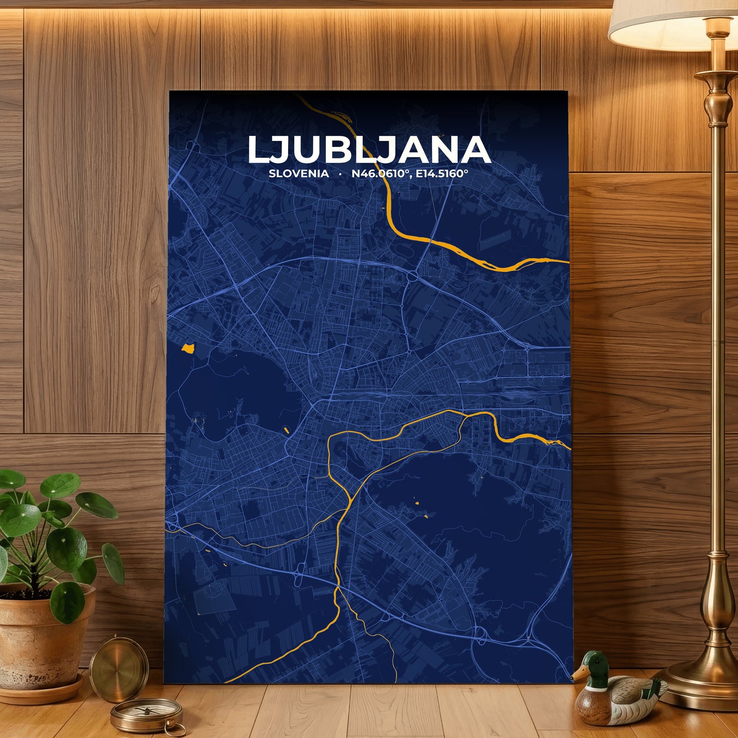 Ljubljana Ink Map Poster