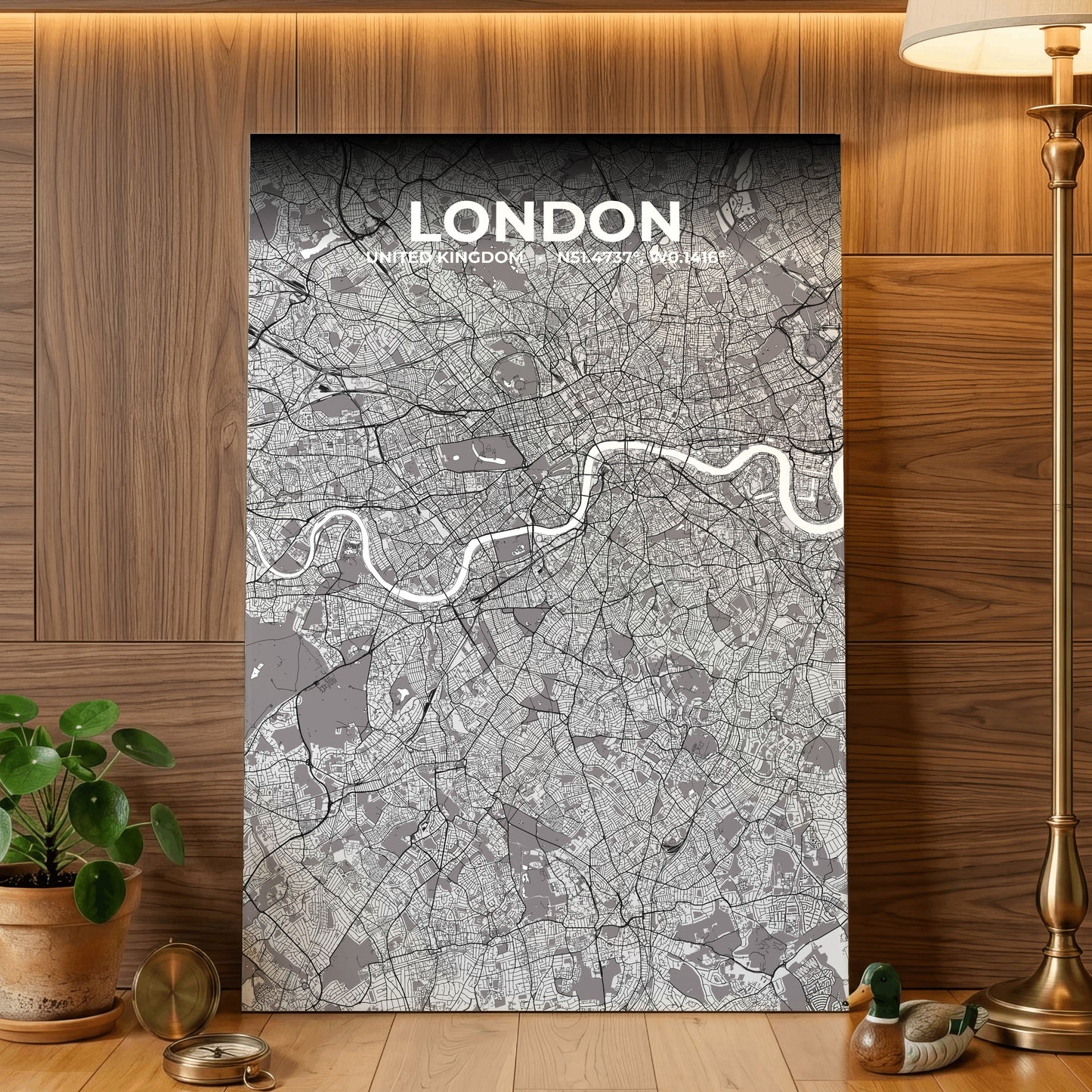 London Ash Map Poster