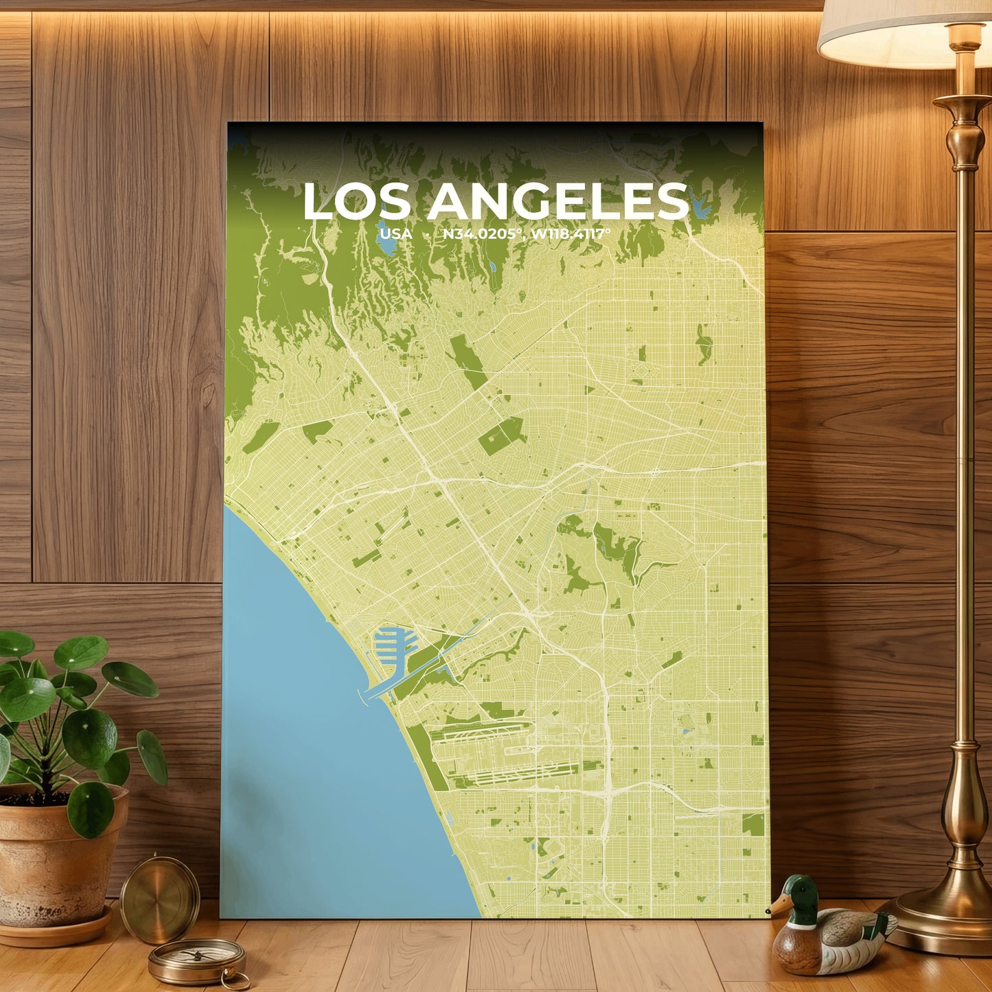 Los Angeles Fern Map Poster