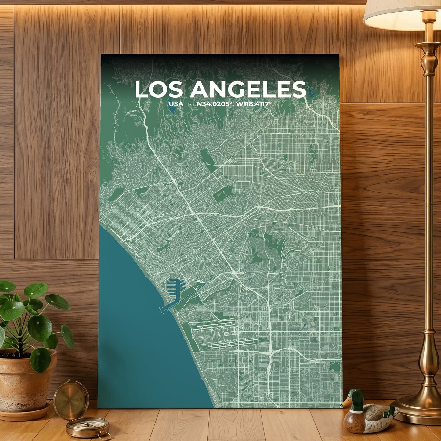 Los Angeles Mist Map Poster