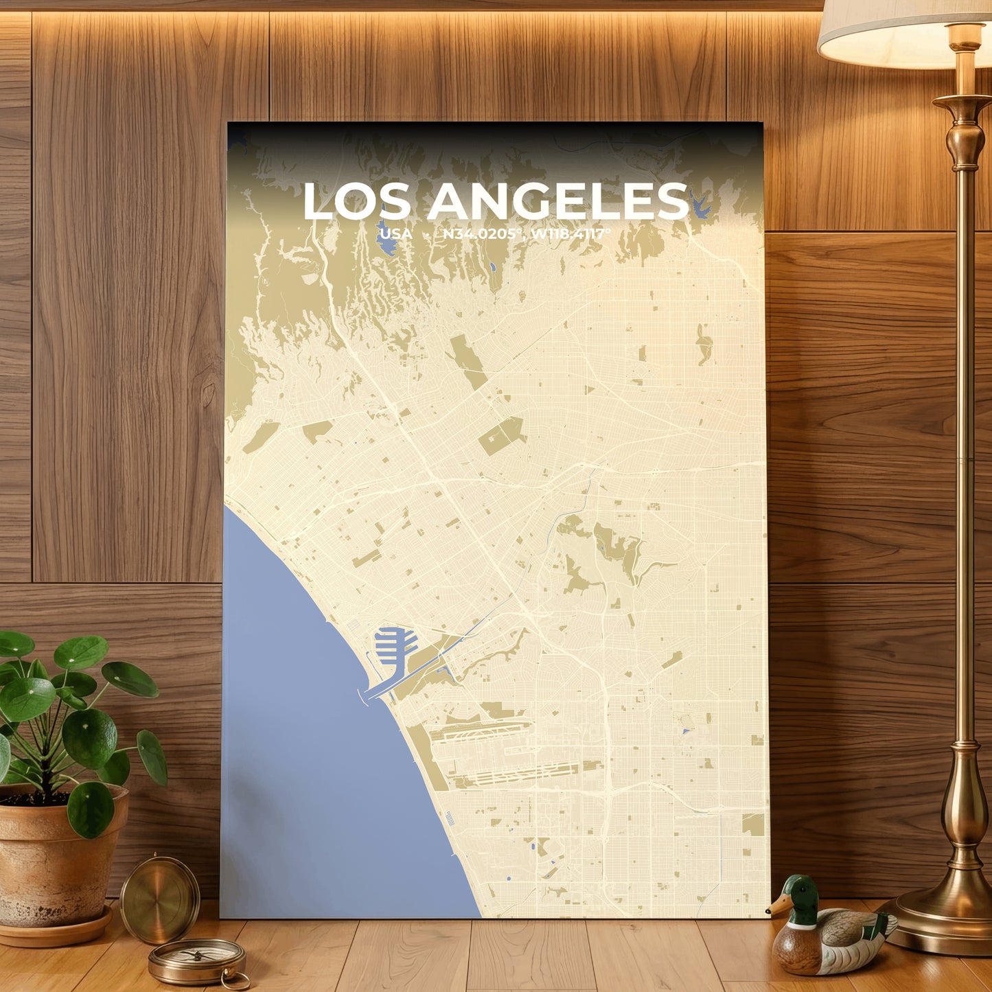 Los Angeles Barn Map Poster