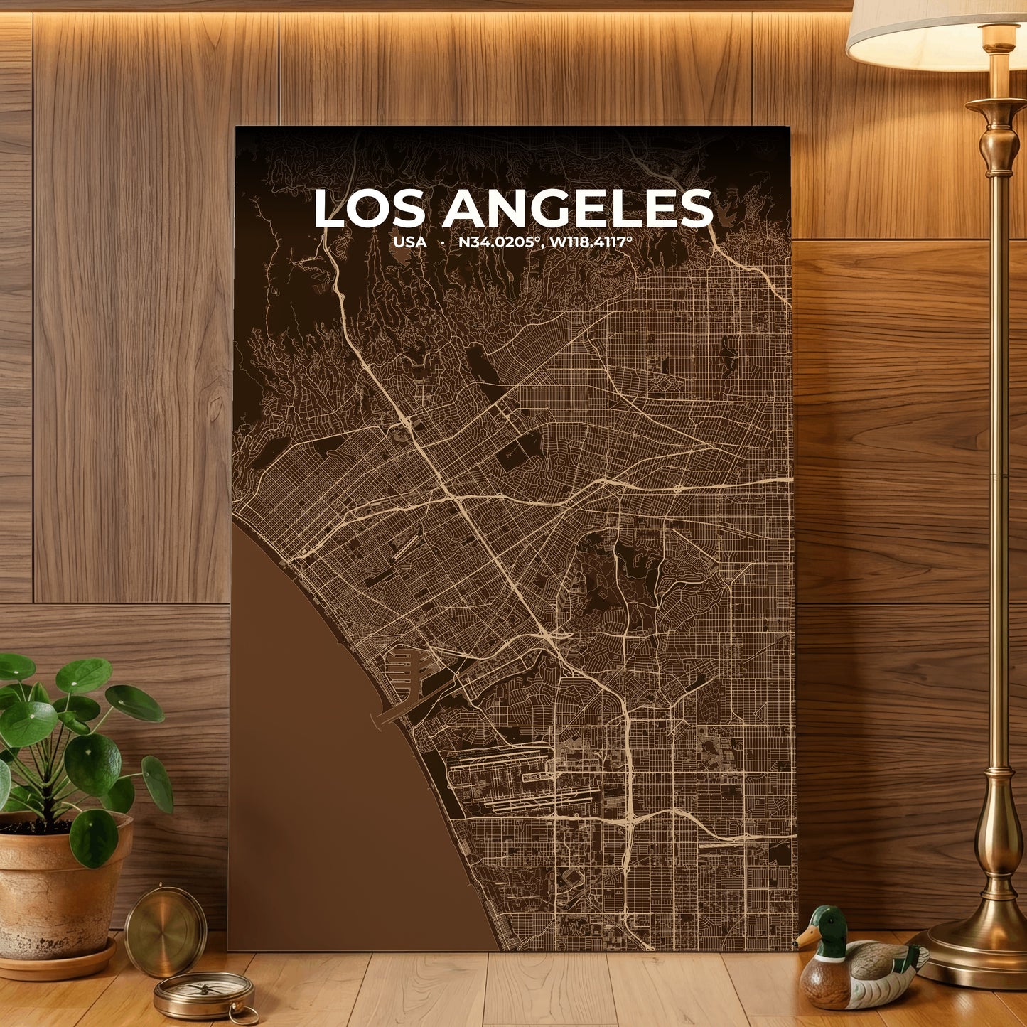 Los Angeles Plum Map Poster