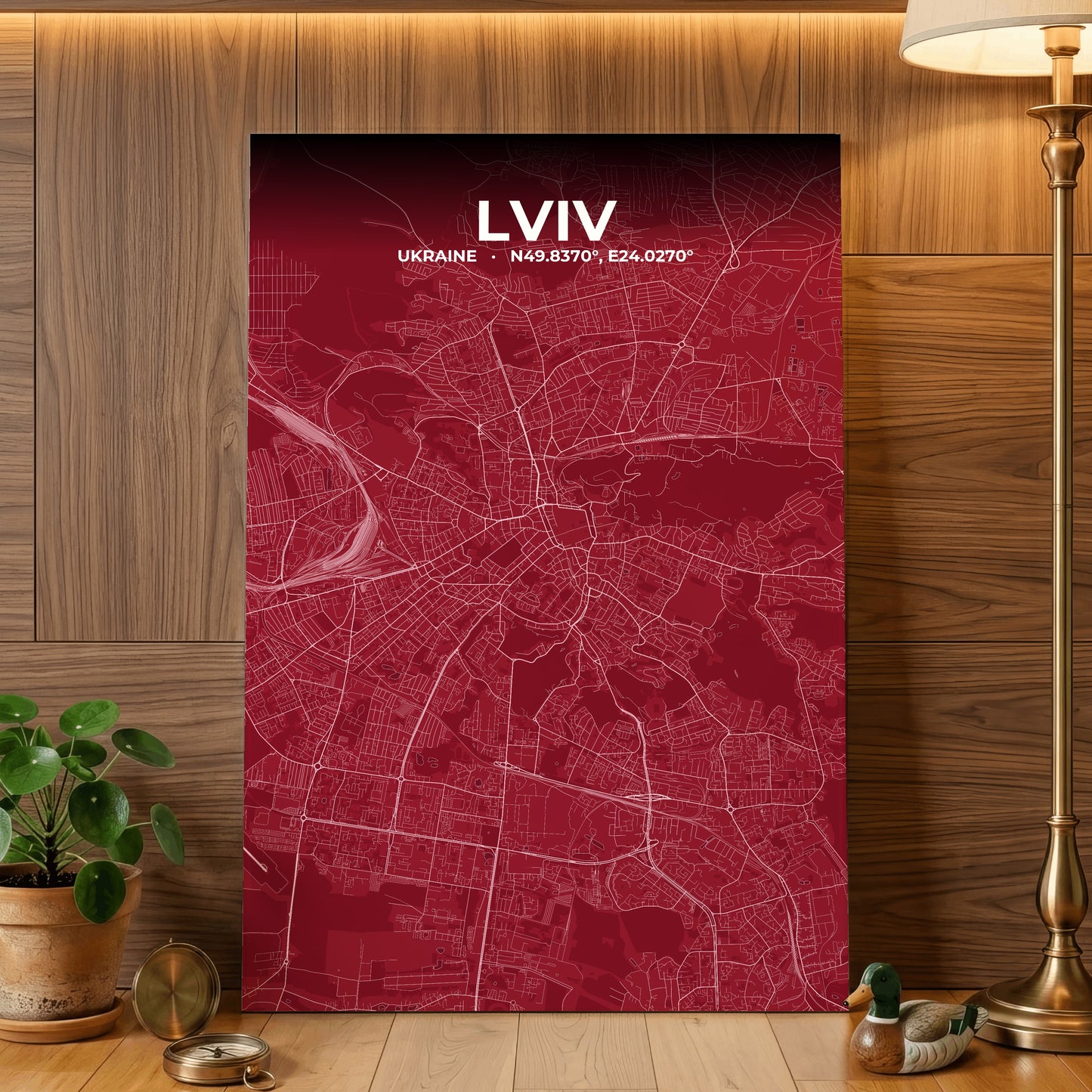 Lviv Garnet Map Poster