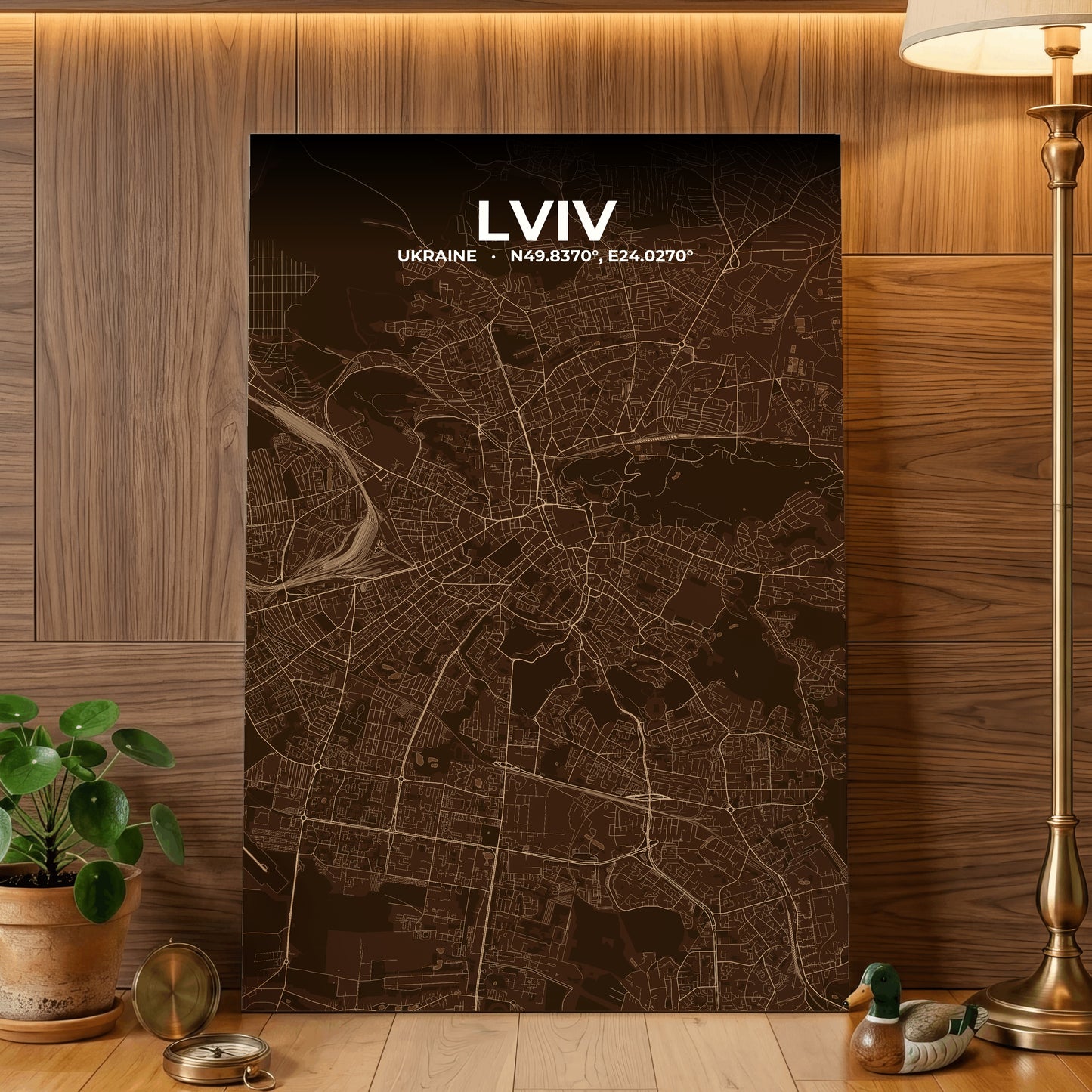 Lviv Plum Map Poster