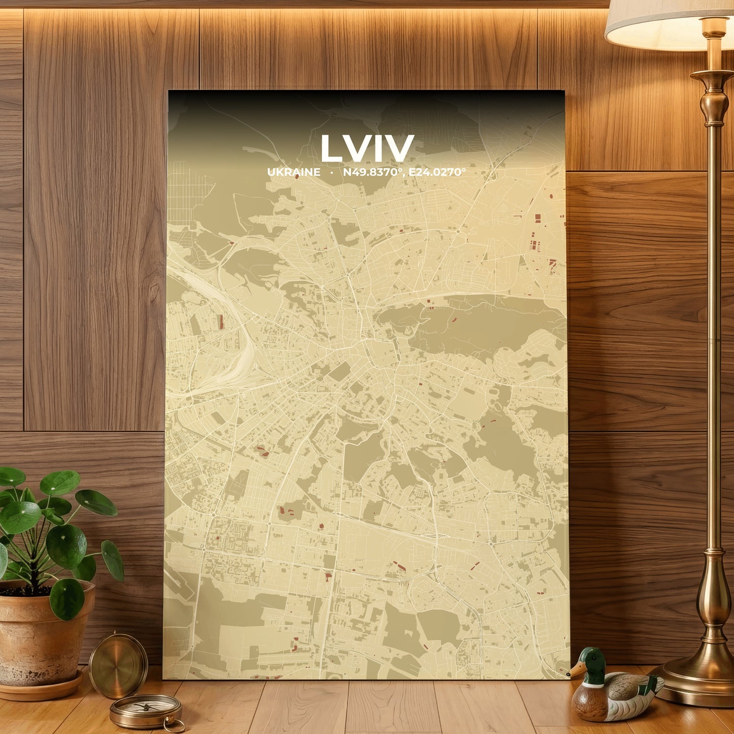 Lviv Ember Map Poster