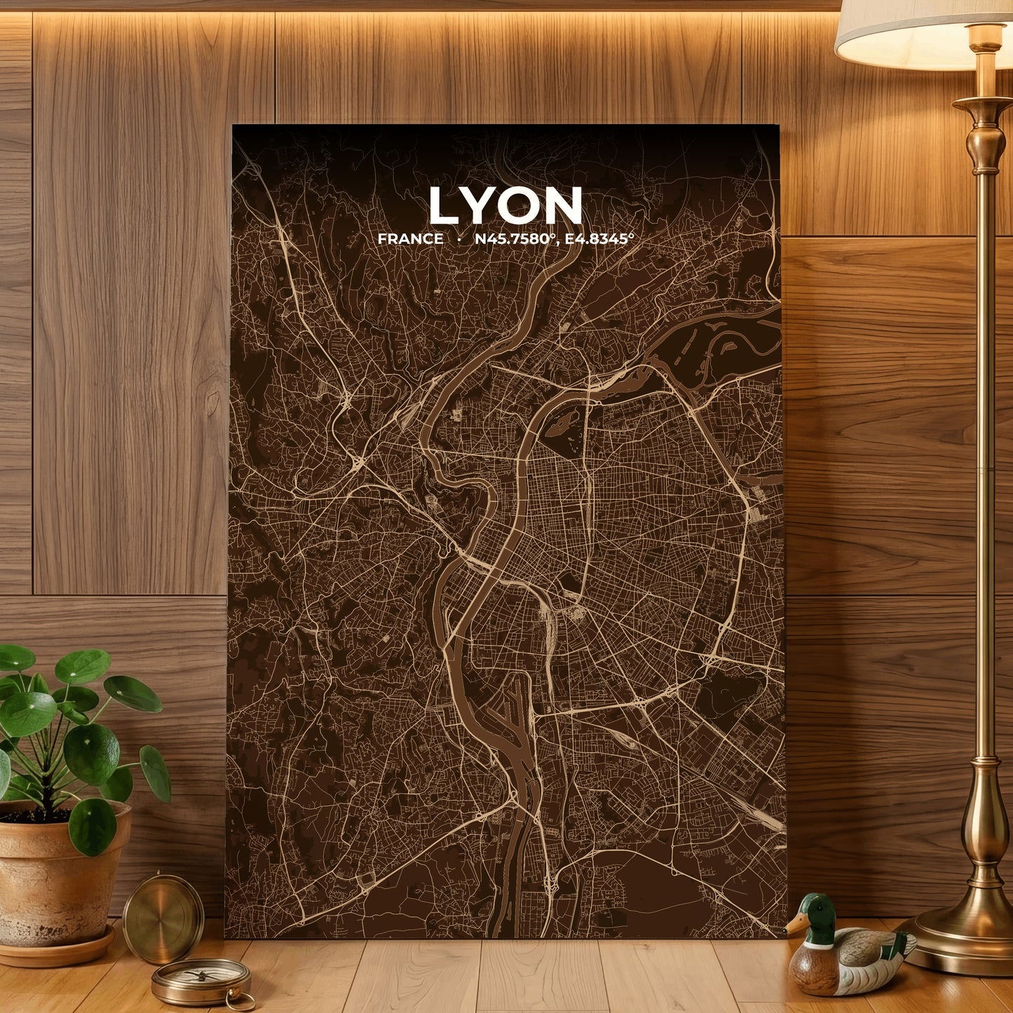 Lyon Plum Map Poster