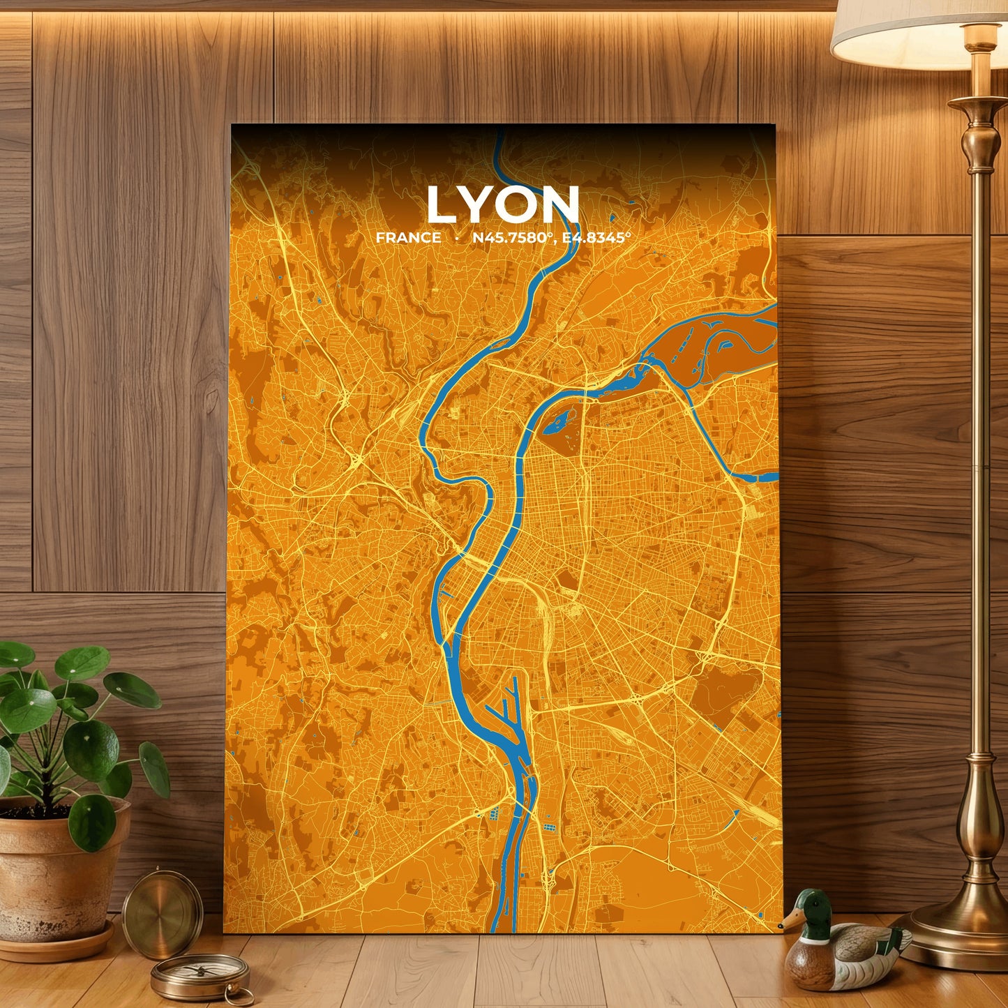 Lyon Scorch Map Poster
