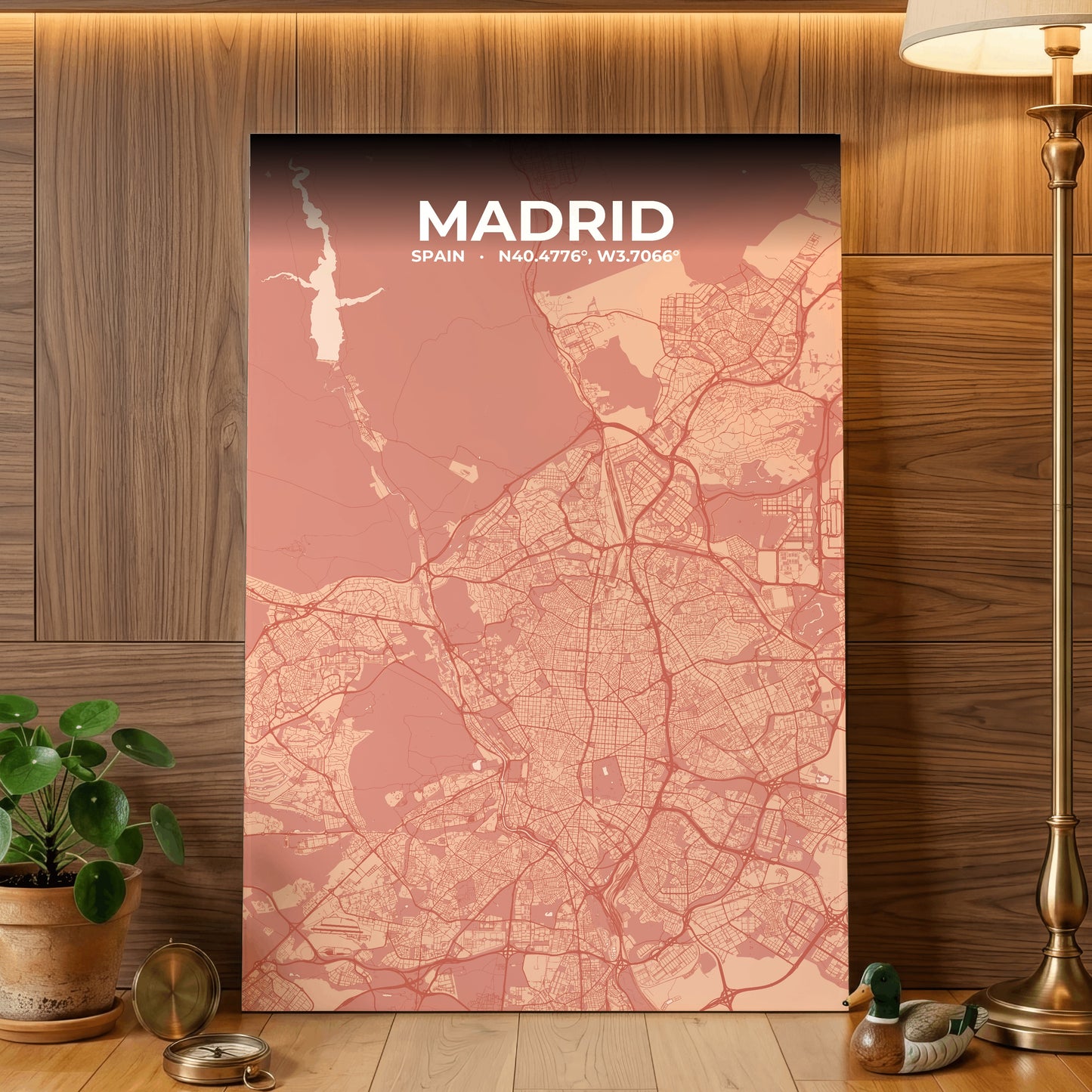 Madrid Blush Map Poster
