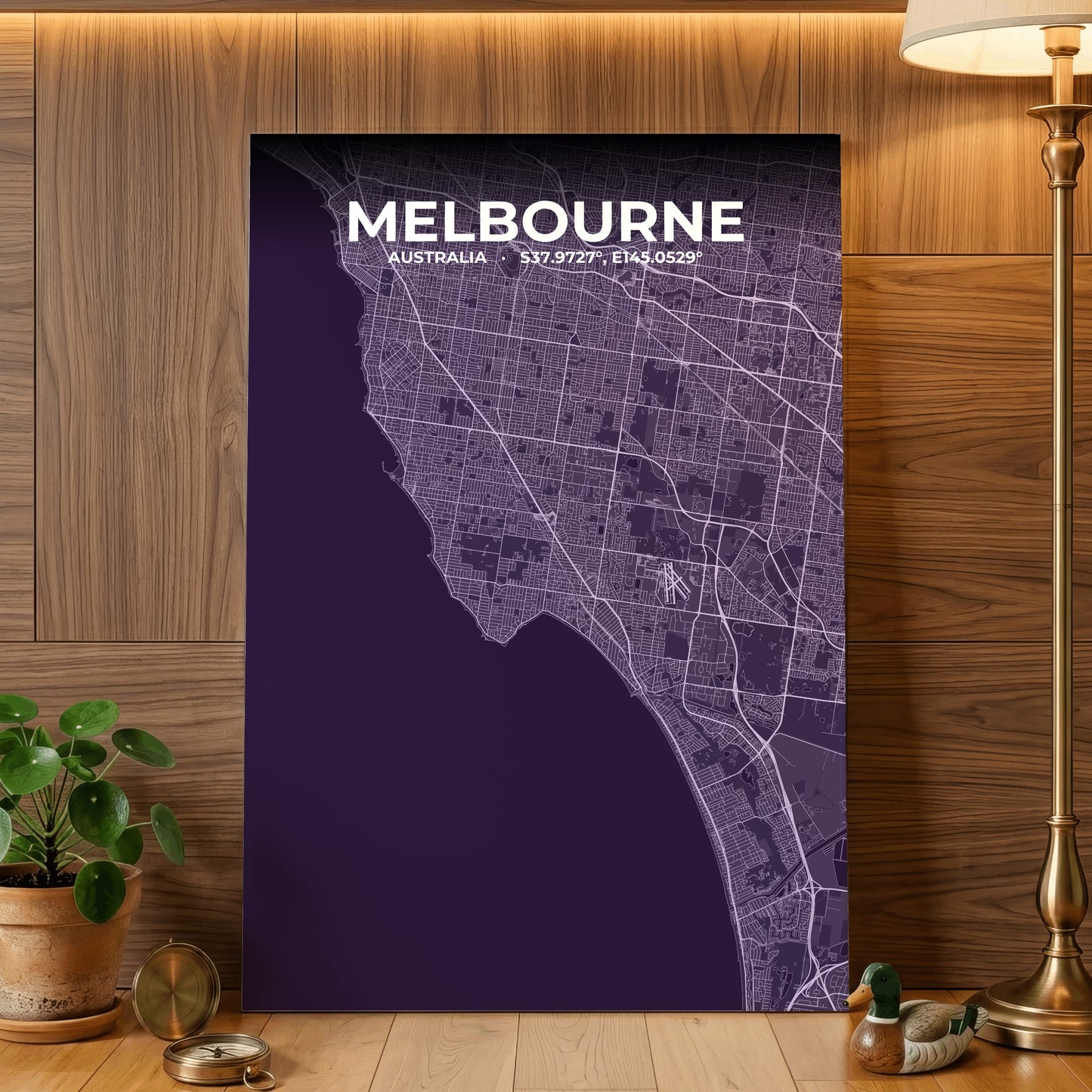 Melbourne Dusk Map Poster