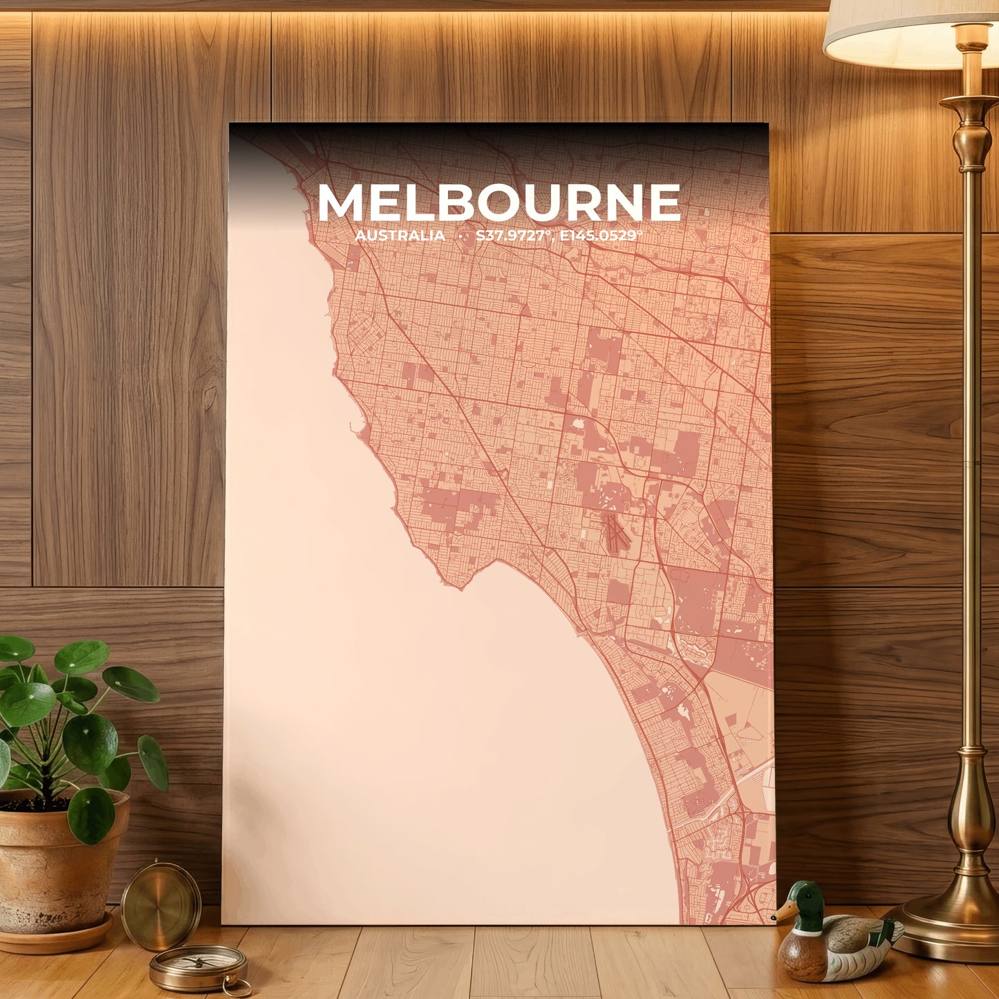 Melbourne Blush Map Poster