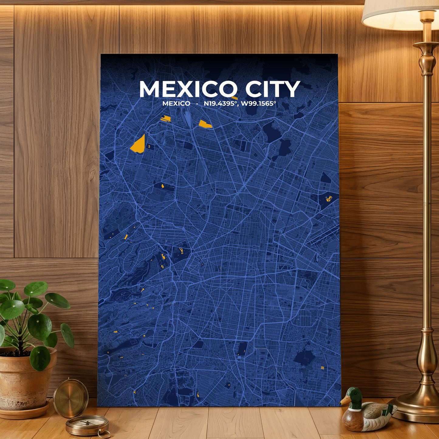 Mexico City Ink Map Poster