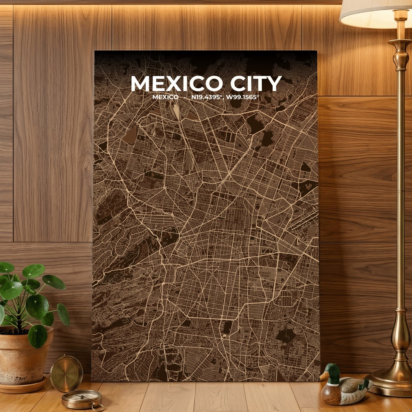 Mexico City Plum Map Poster