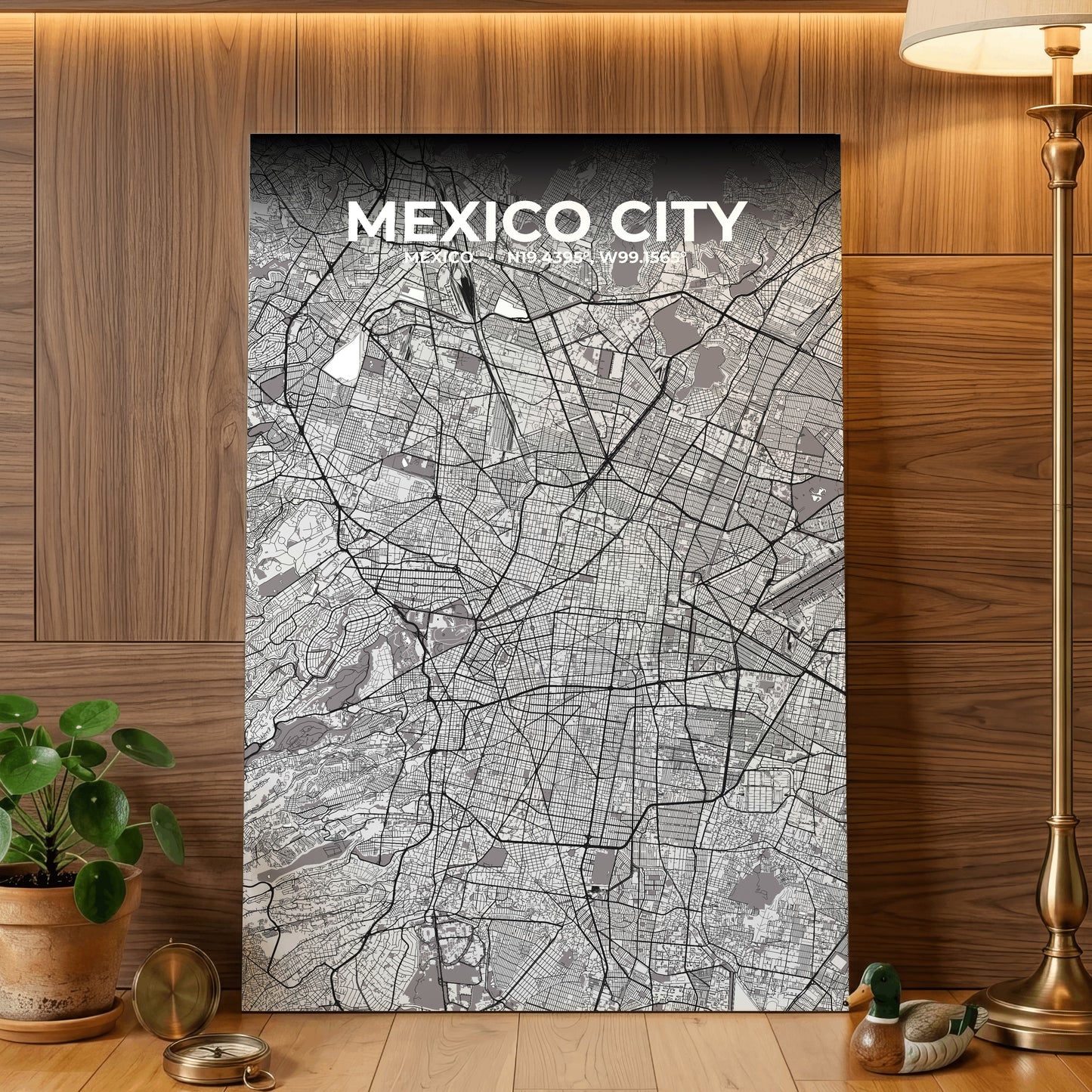 Mexico City Ash Map Poster