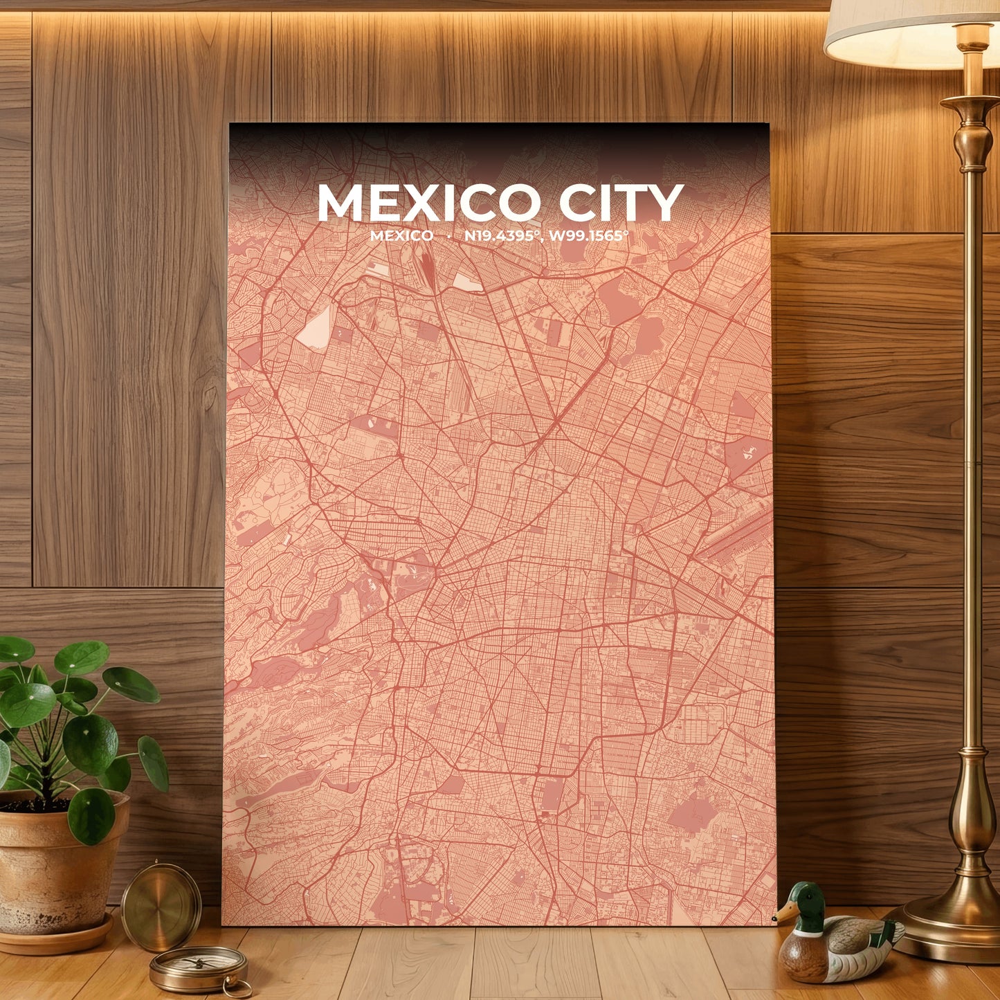 Mexico City Blush Map Poster