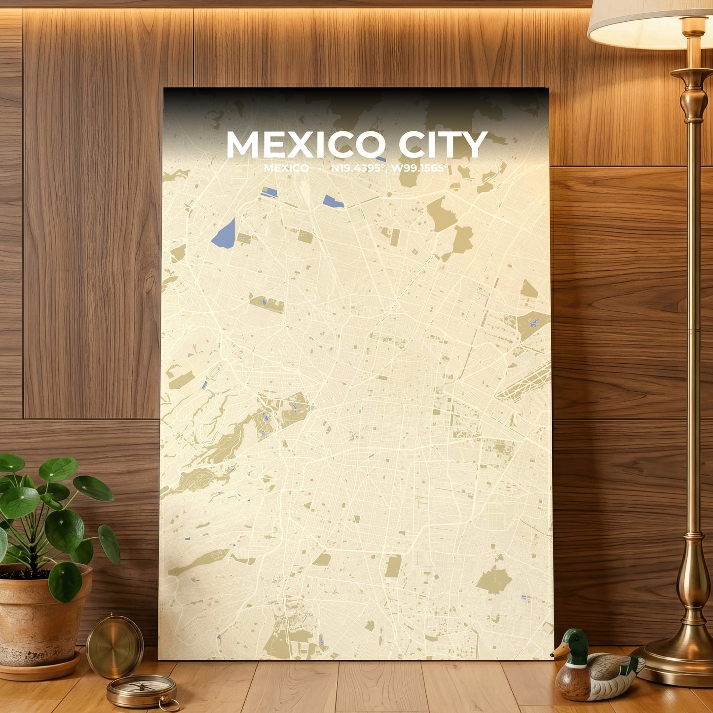 Mexico City Barn Map Poster