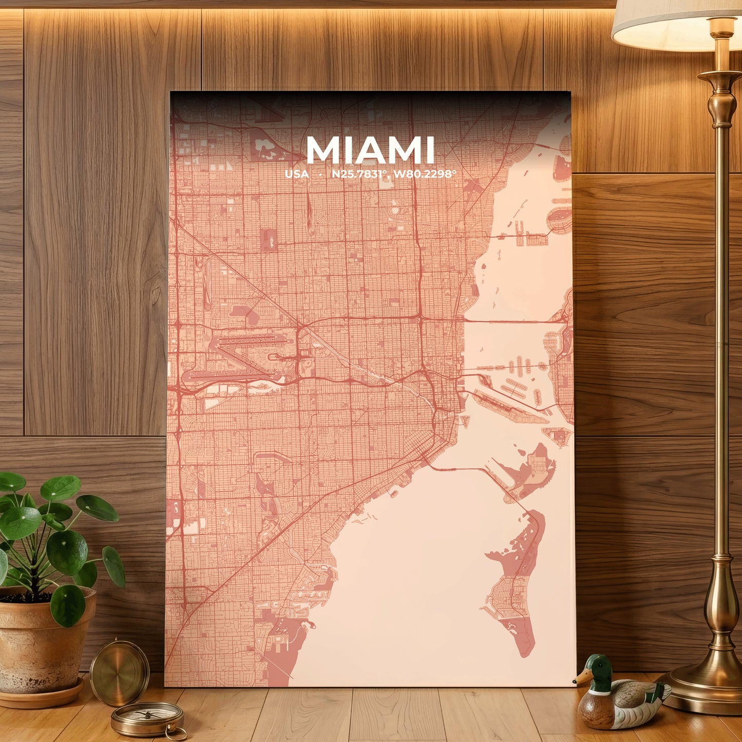 Miami Blush Map Poster