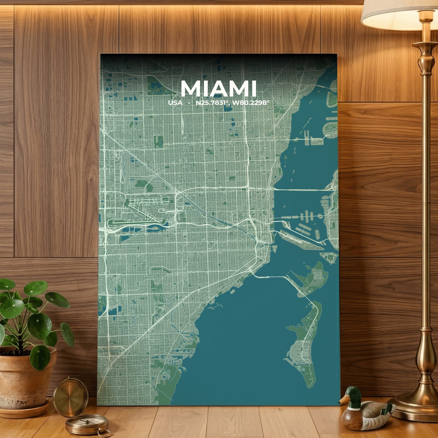 Miami Mist Map Poster