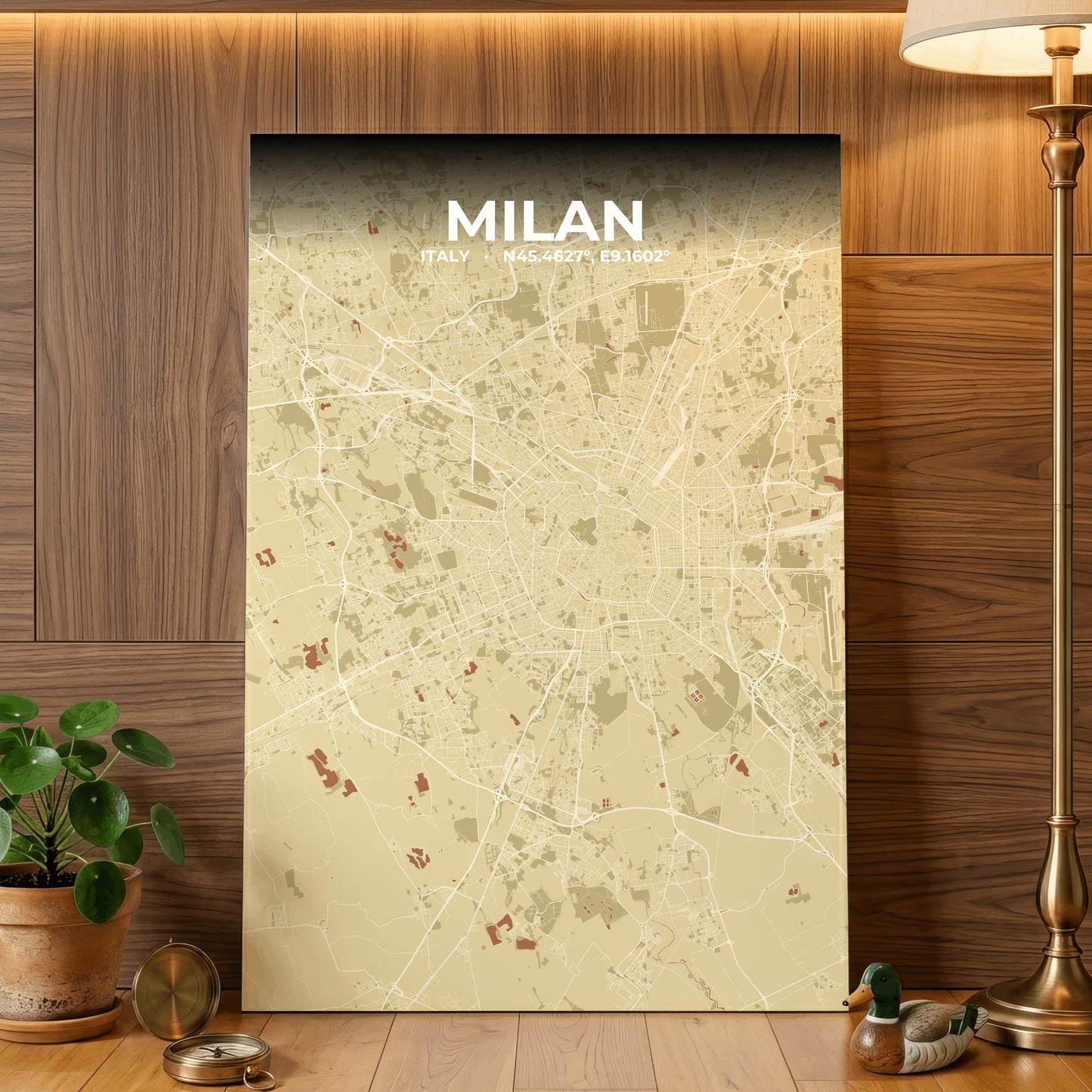 Milan Ember Map Poster